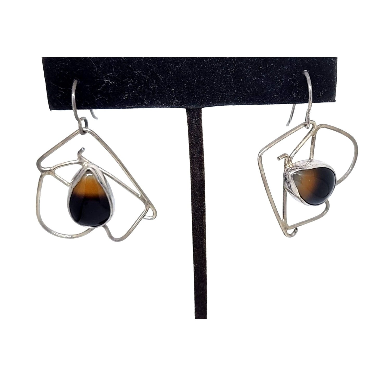 Earrings Silver Tear Drop Mookaite Jasper 18mm x 15mm Silver Frame 35mm x 30mm 7.1 Gr