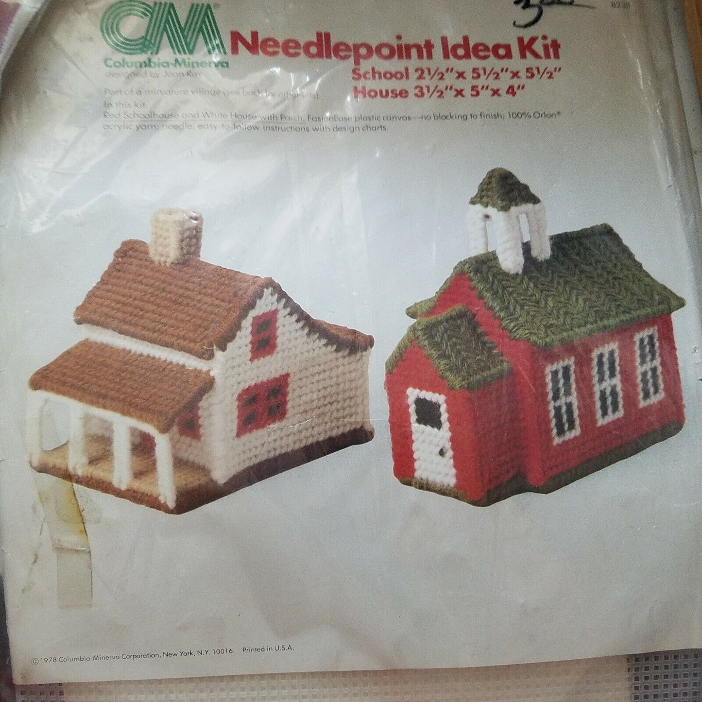 Craft Kit Columbia Minerva Needlepoint Idea Kit School & House Miniature Village