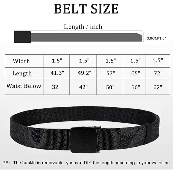 WYuZe Nylon Belt Outdoor Military Web Belt 1.5" 28" to 42" Men Tactical Webbing Belt