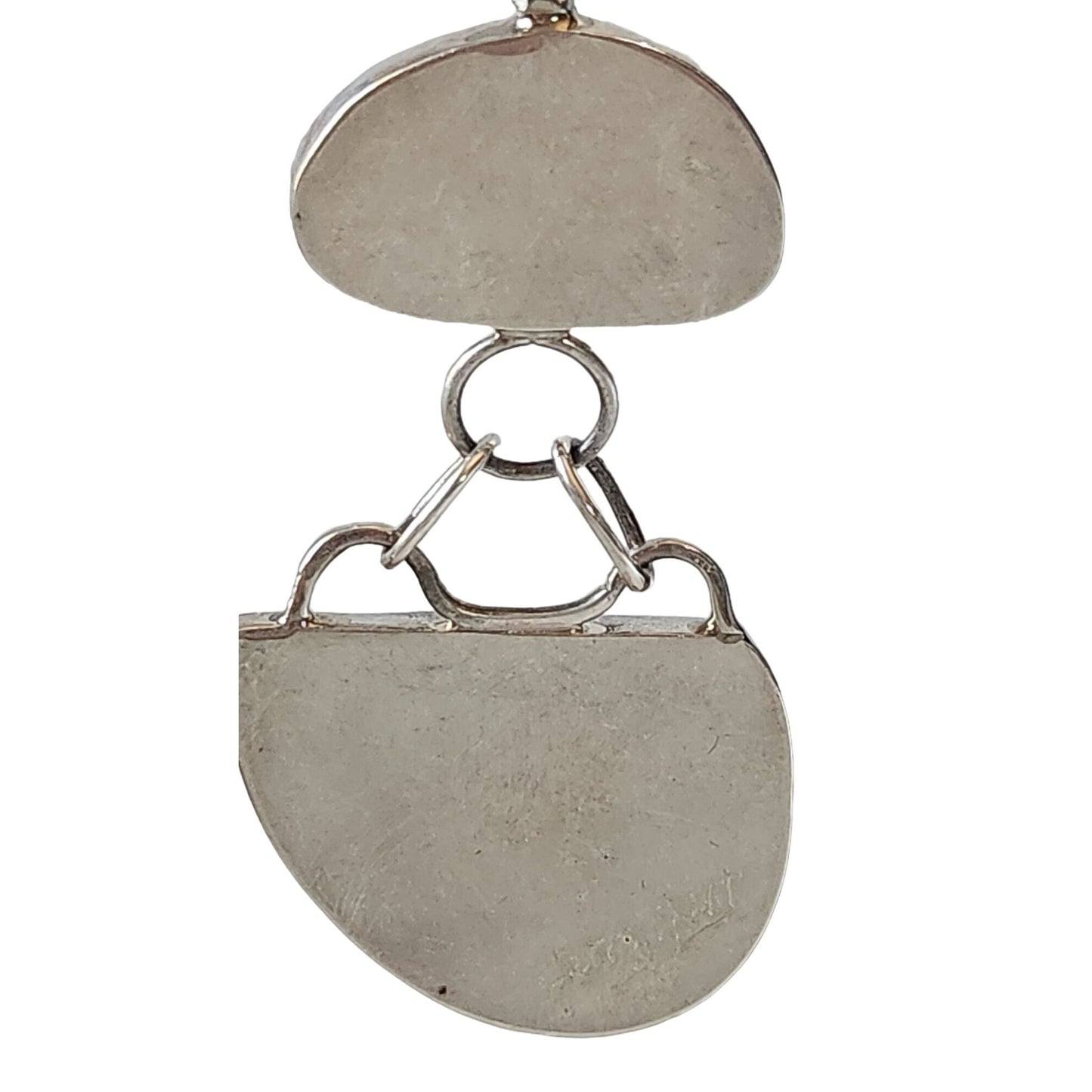 Pendant Dark Sigillate 925 Silver 15.2 gr 2 piece connected with rings 15 mm loop