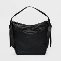 Soft Hobo Handbag - A New Day - Black Bag 16" x 16" x 6" 20" Handle 1 Zip and 2 Slit Pockets inside Purse