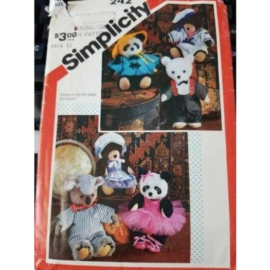 Pattern Simplicity  # 242 Chic Bears Clothing Pattern
