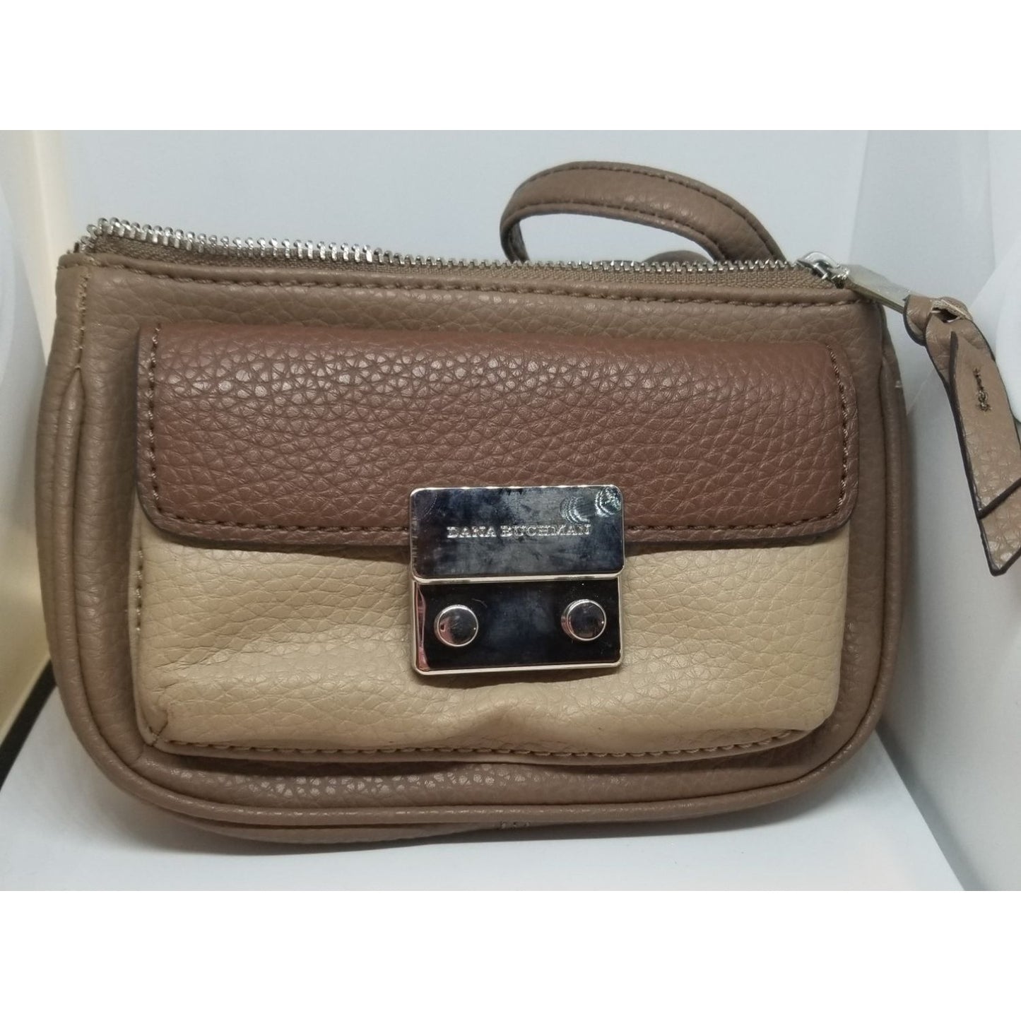 Purse Bag Dane Buchman Brown Snap Front Pocket Zip Top Zip inside Pocket 52" Strap 8" x 5" x 2"