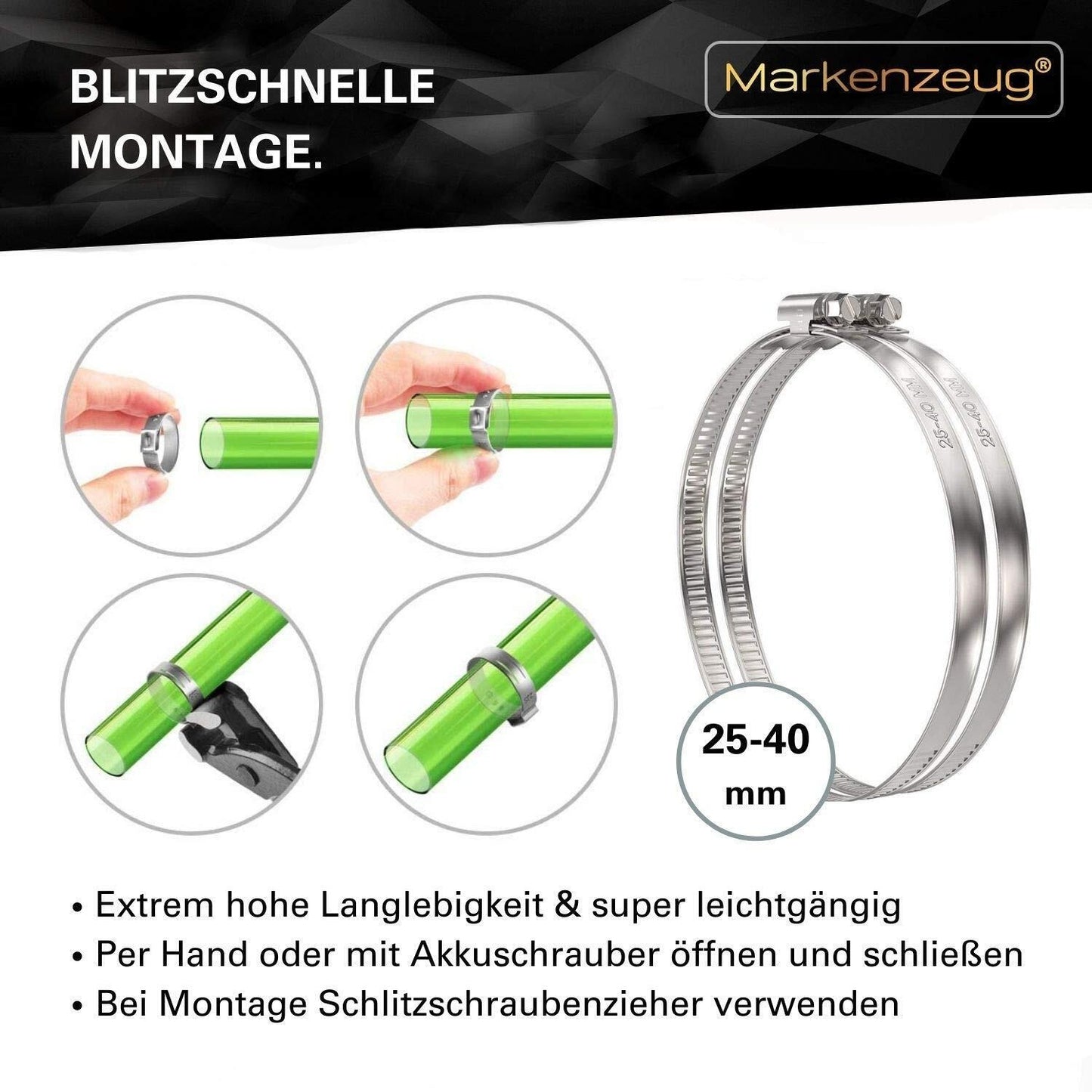 Marketplace Powerbrands GMBH 13 pc Hose Clamps 2.0 2 Stainless Steel Rustproof