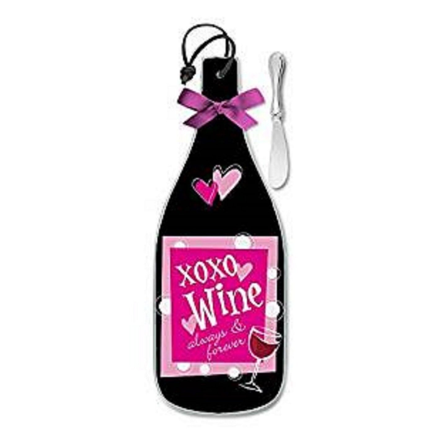 Cheese Server Spreader Set Epic Products XO XO Wine 4 1/4" x 12" Tempered Glass