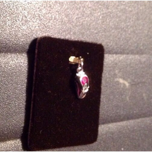 Charm Baby Shoe Birthstone Charm July Silver 1/2"