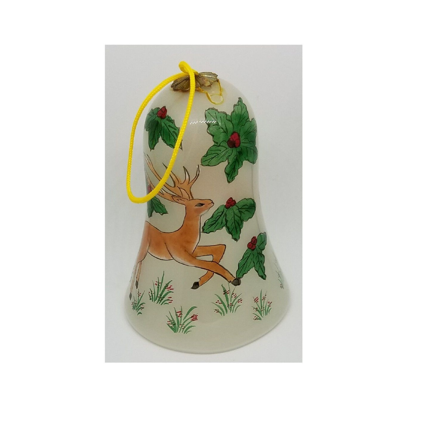Ornament Hand Painted Glass Reindeer Bell Gaul Searson Limited San Francisco