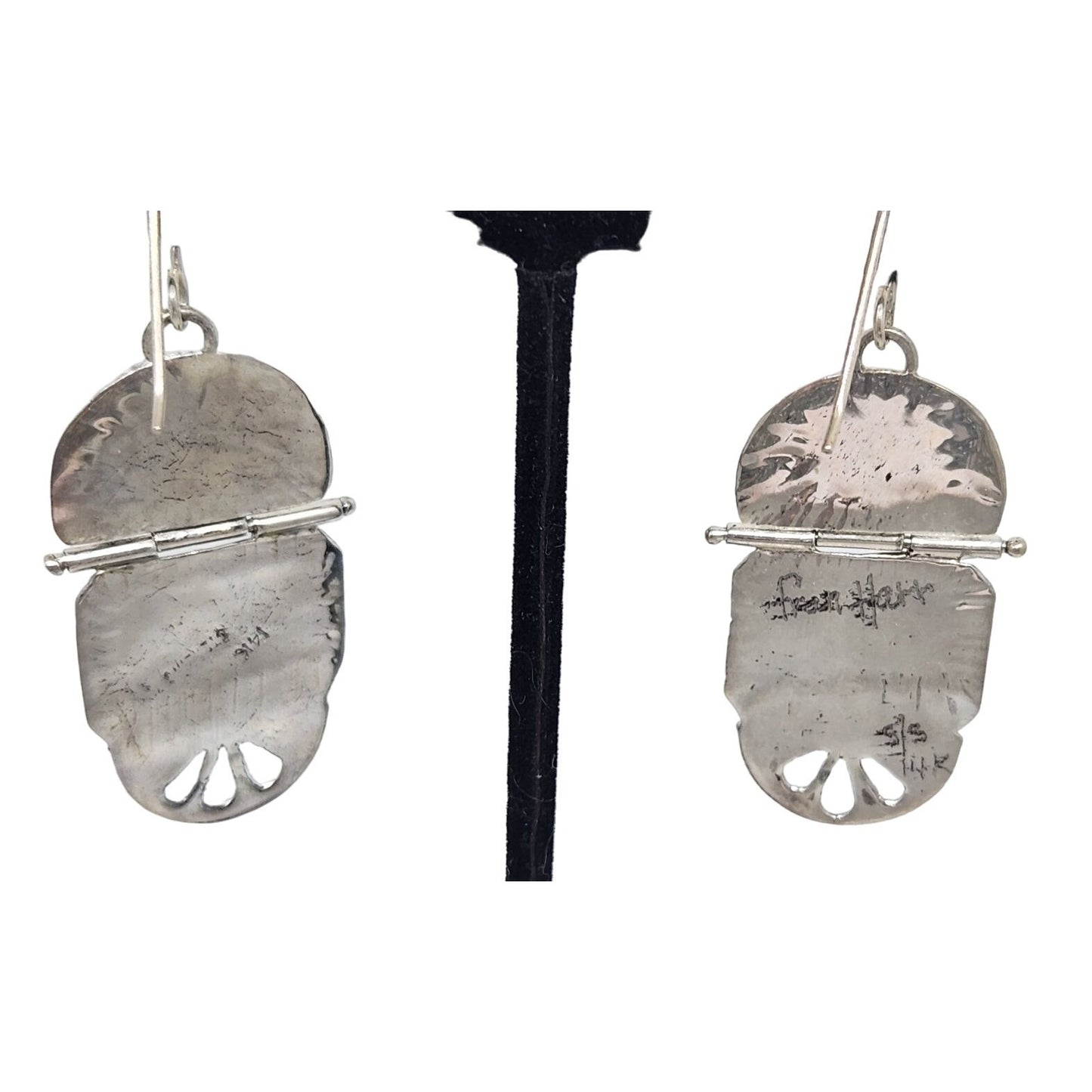 Earrings Baltic Amber Moissanite Jasper 925 Silver 14K Gold 10.8 Gr Silver Hooks