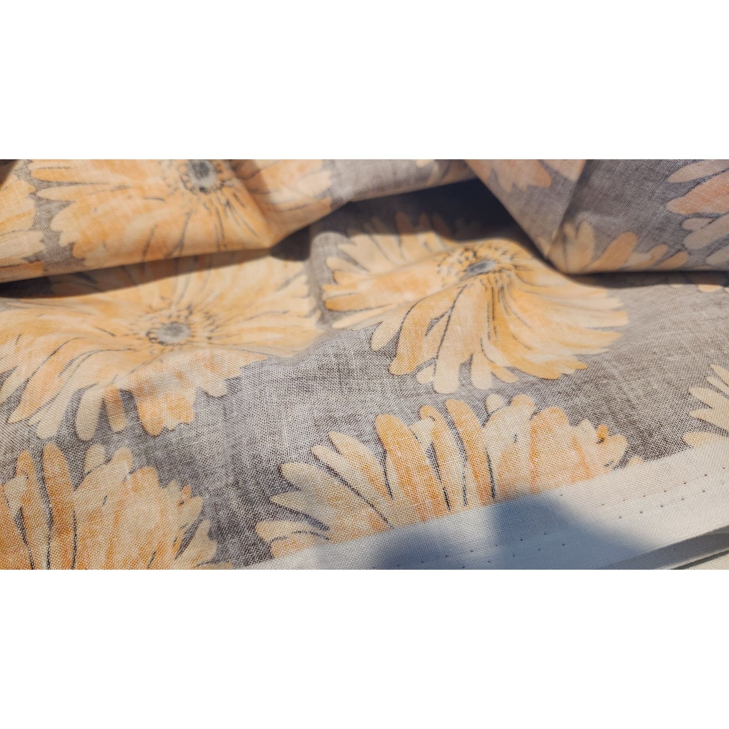 Material Cotton Yellow Flowers Brown background 4 yards TE-33 Bliss Annabella Tina Givens Westminister Fiber