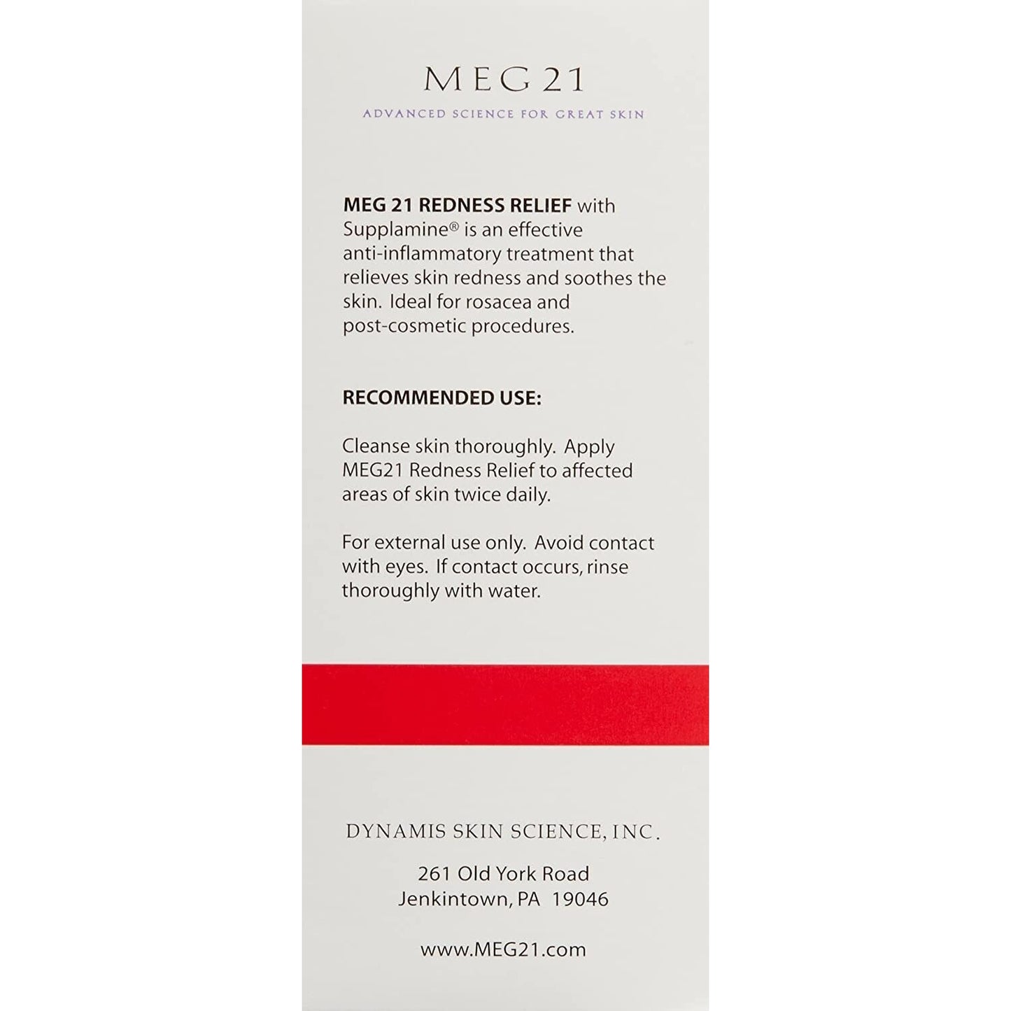 Skin Care MEG 21 Soothe & Calm Redness Relief. Serum reduces inflammation, 1 oz