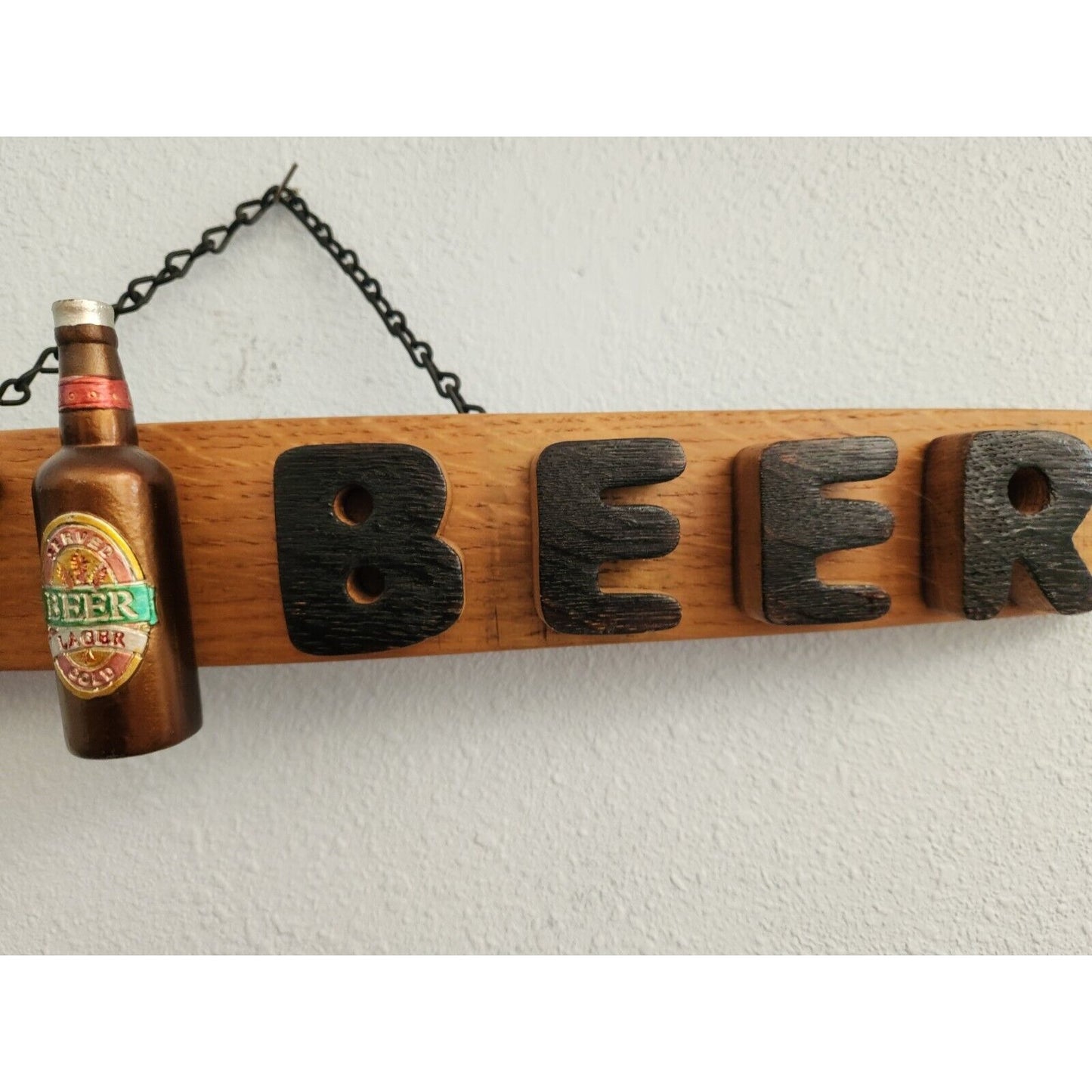 Wood Sign Wine Stave says " Got Beer ", Beer Ornament, Letters Cut from Stave
