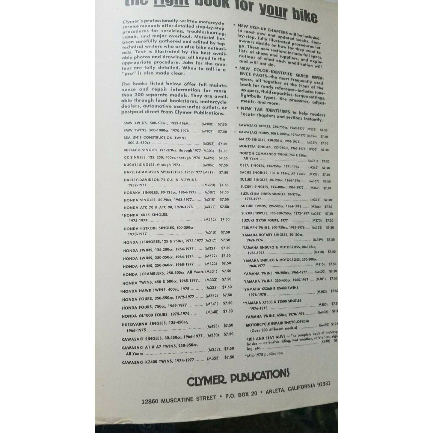 1976-78  Clymer Publication Porsche Service Repair Handbook 924 Series