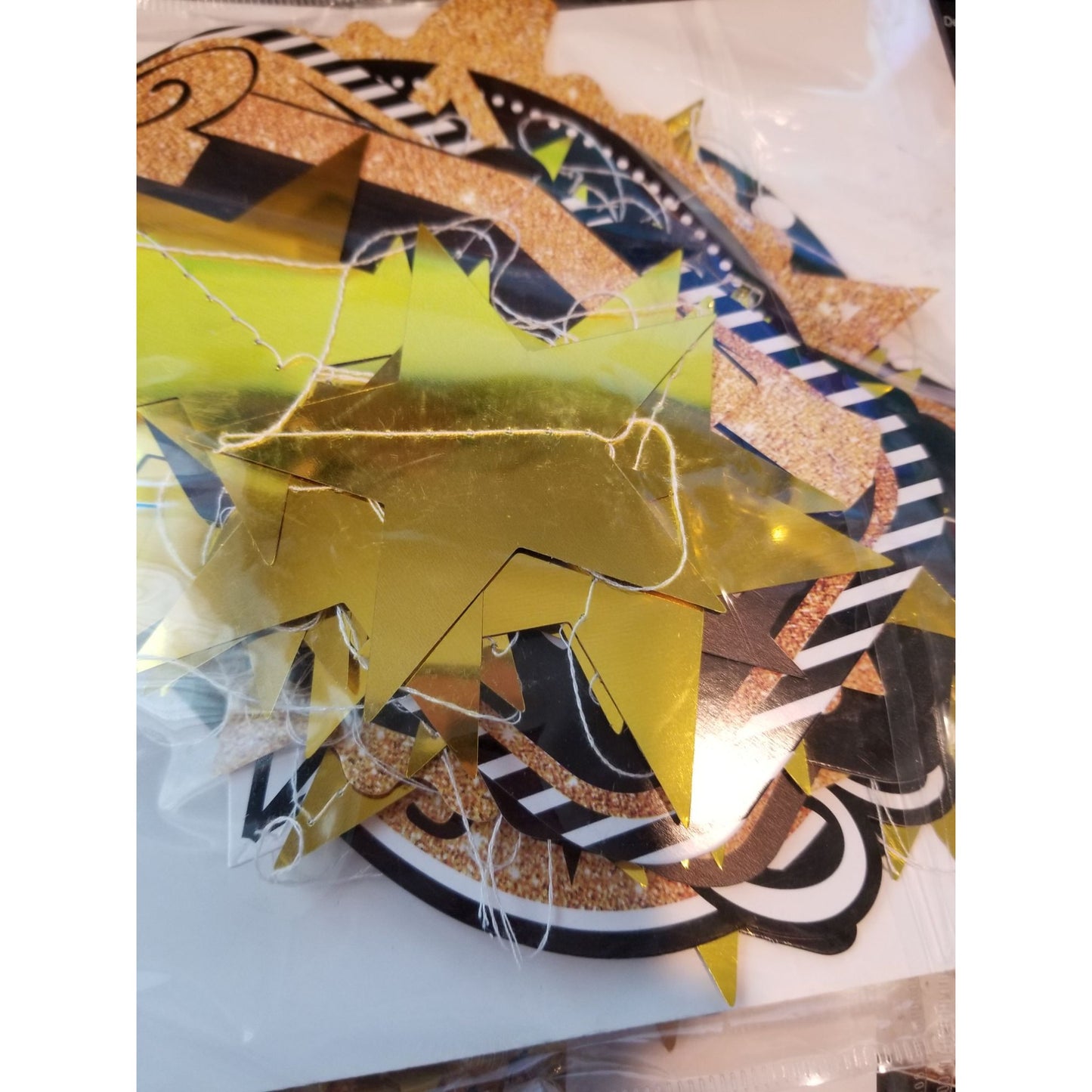 Graduation Banner 12 Signs Stars 2023 Gold Black White