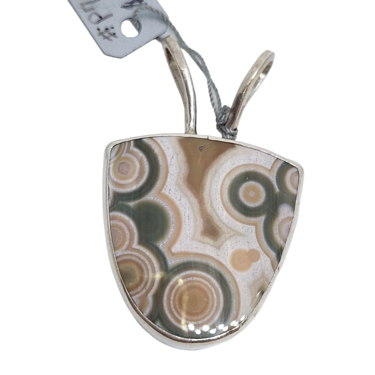 Ocean Jasper Pendant 14.7 Gr 50mm x 35mm Jerry & Fran Harr 925 Silver Round Triangle