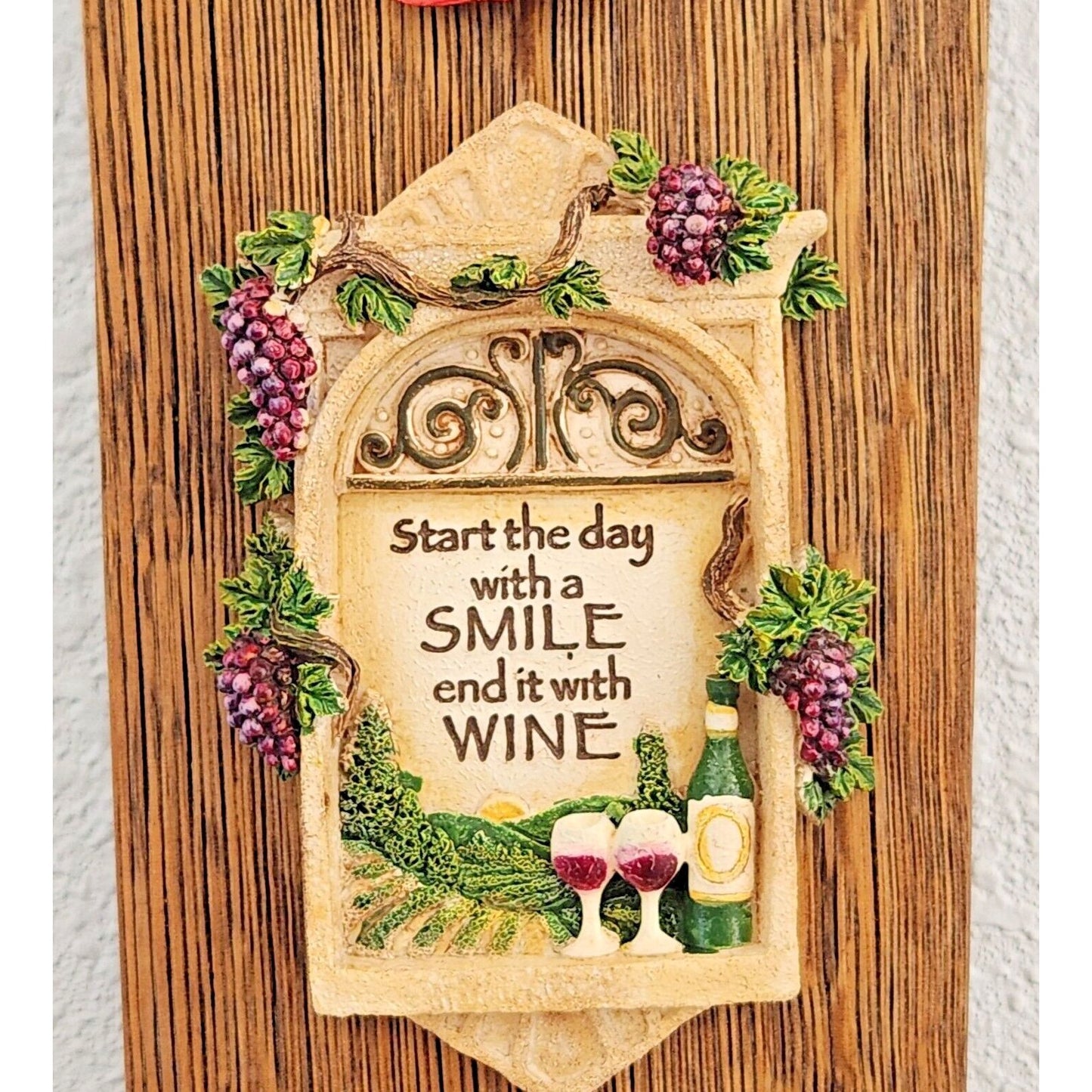 Wood Sign Wine Barrel Champagne Glasses Rose Ceramic Plaque Wine Stave Toasted