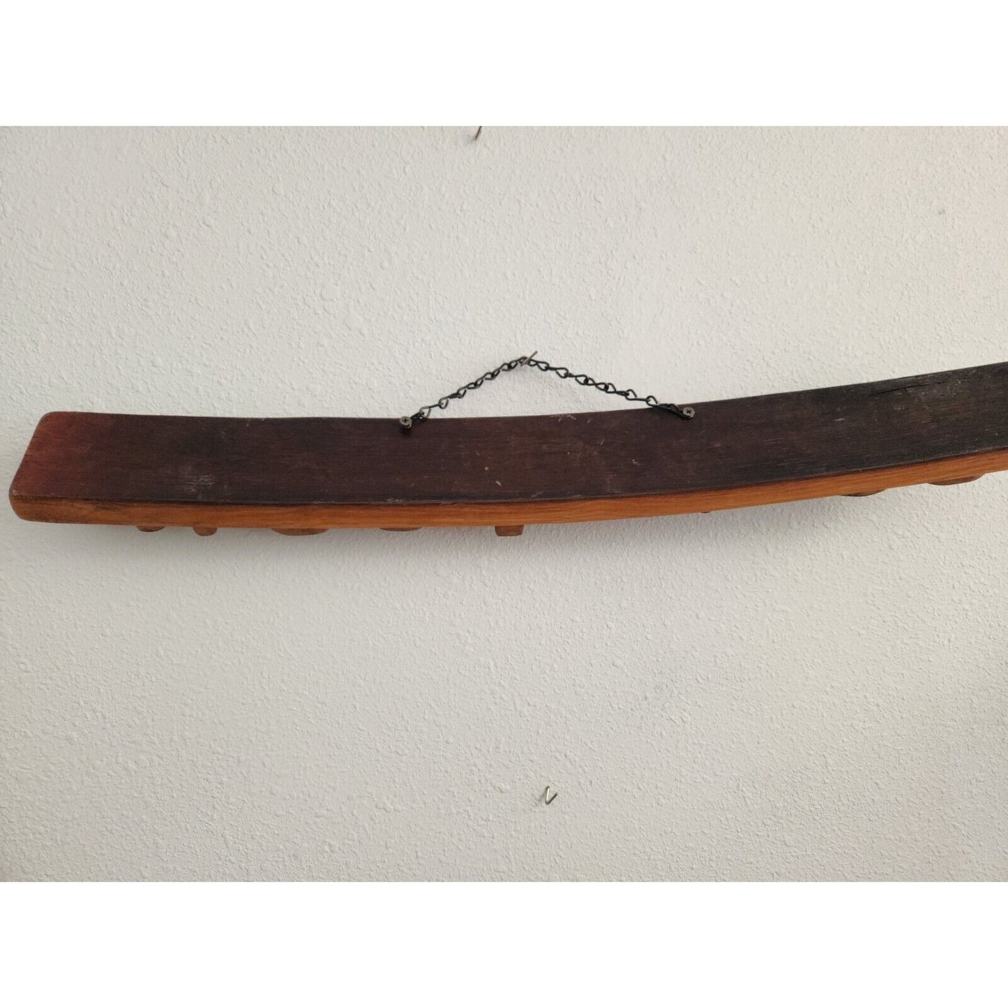 Wood Sign Wine Stave says "Guam USA ", Letters, Lotta Stones Cut from Stave