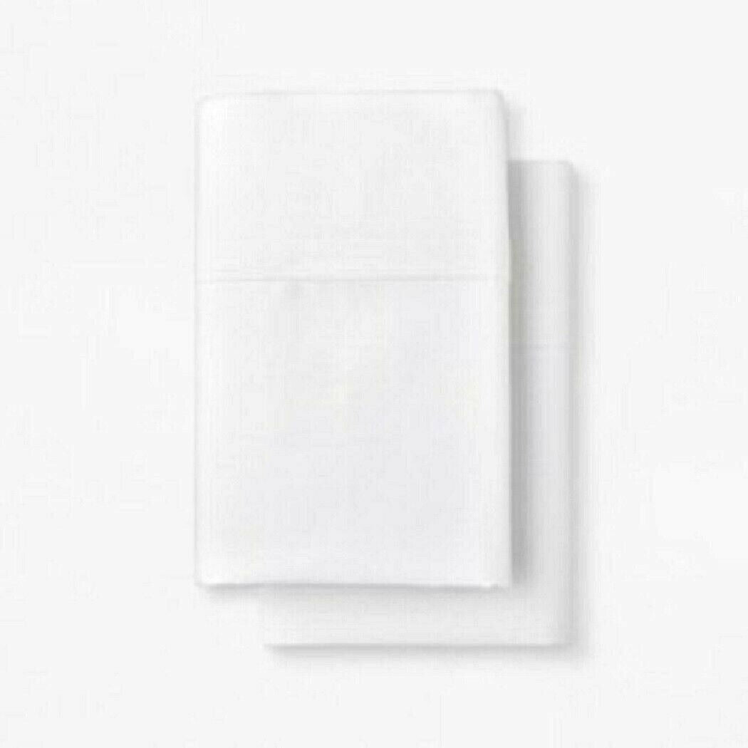 Pillowcases White Made by Design Easy Care King Size Solid Set of 2 100% Cotton