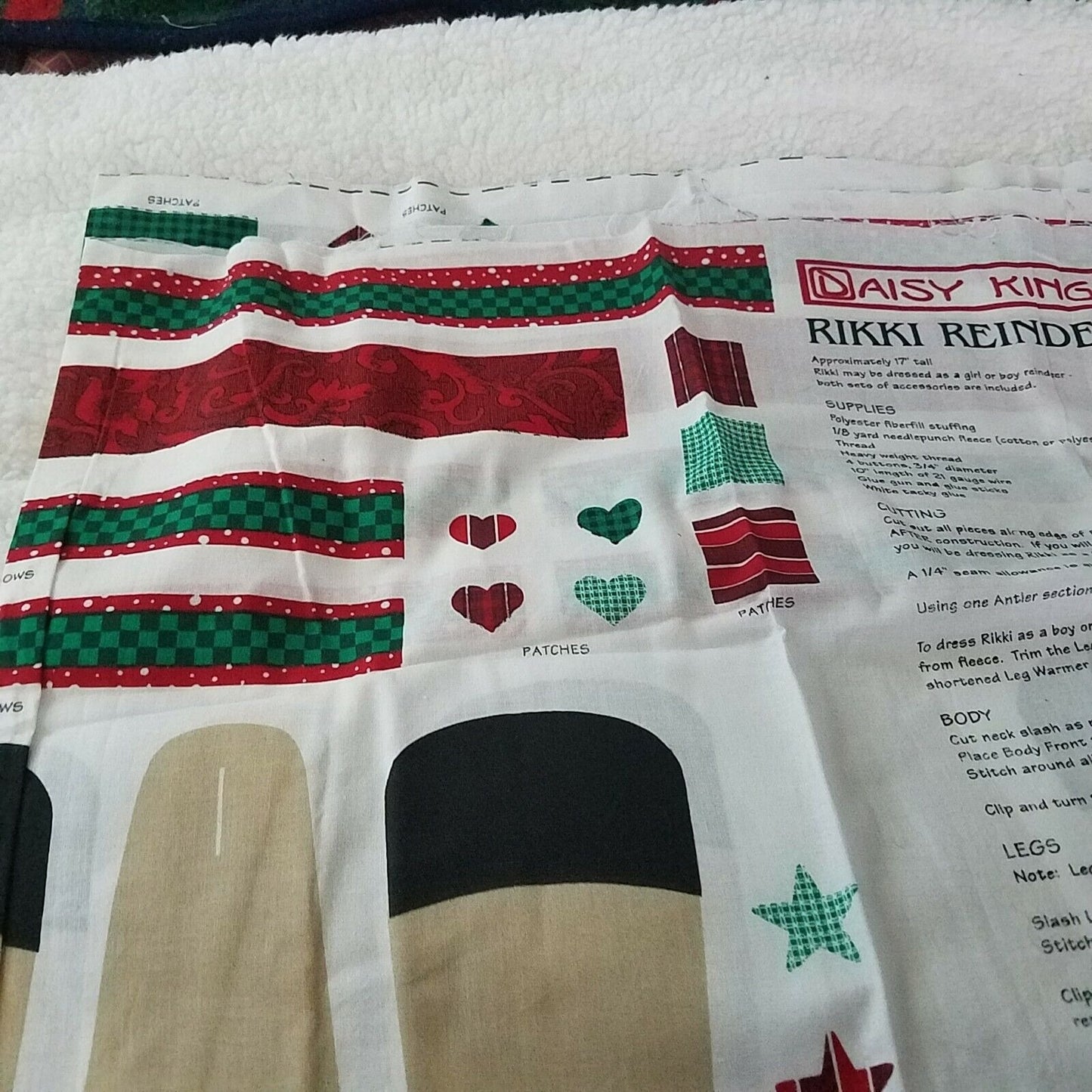 Craft Kit Rikki Reindeer Stuffed Animal Daisy Kingdom 1997 Instructions Printed
