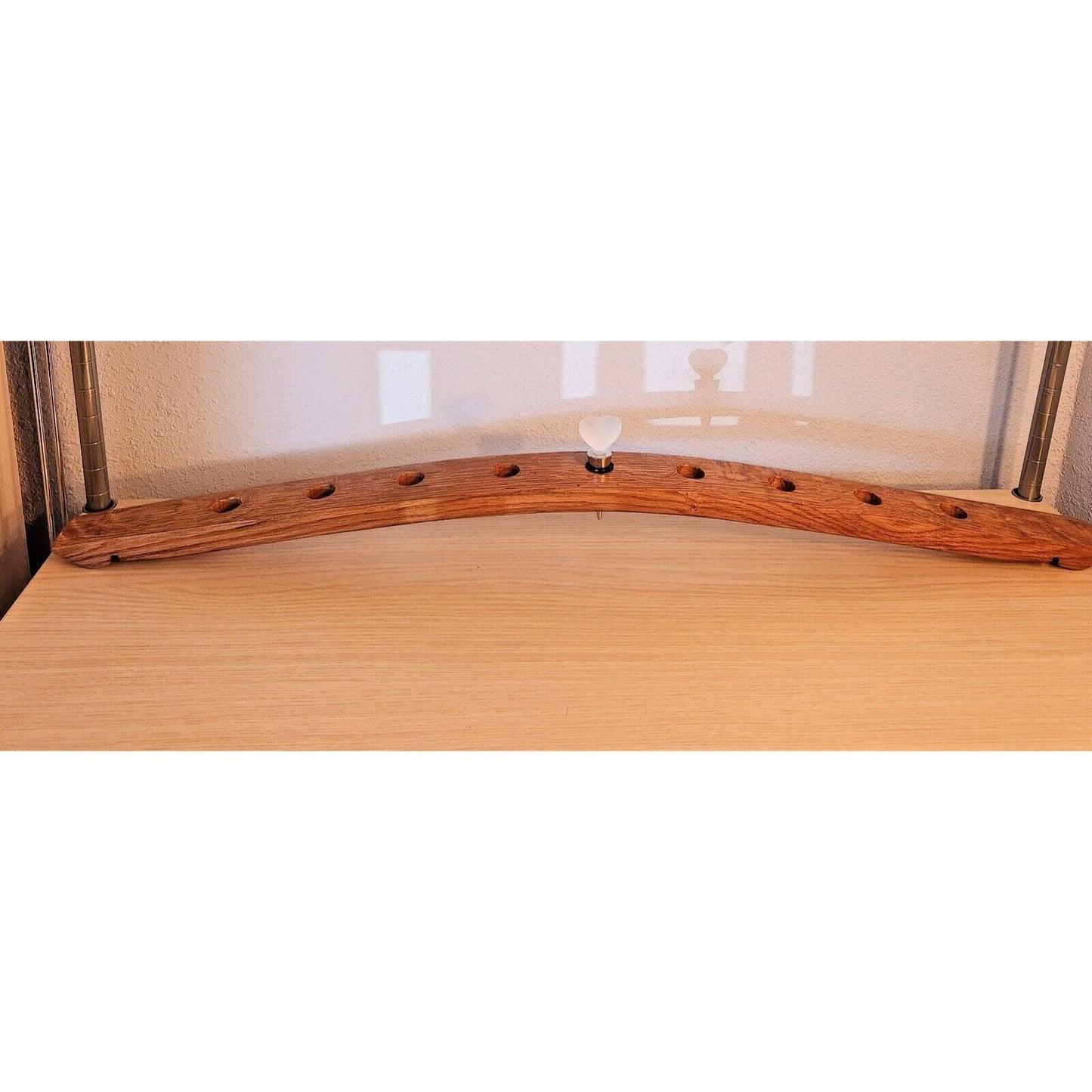 Wine Barrel Bottle Stopper Holder 9 Holes Display Heart 34 " x 2 1/2" x 3 "
