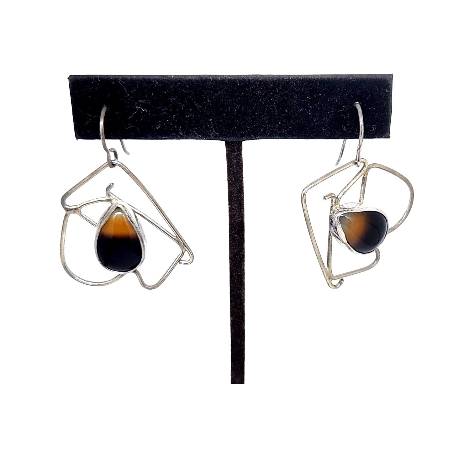 Earrings Silver Tear Drop Mookaite Jasper 18mm x 15mm Silver Frame 35mm x 30mm 7.1 Gr