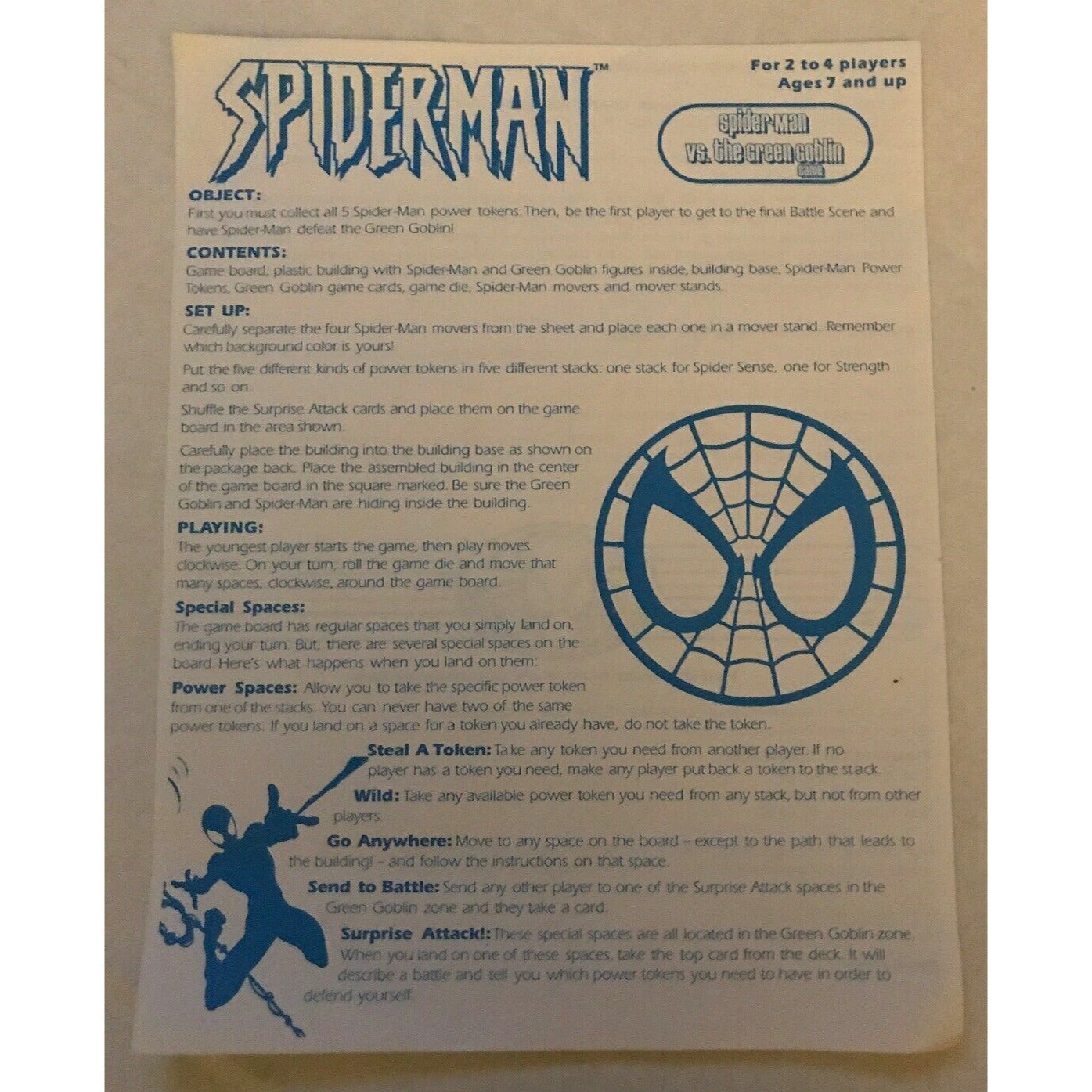 Marvel Spider-Man vs the Green Goblin Board Game 2005 Pressman w/ Battle Wall