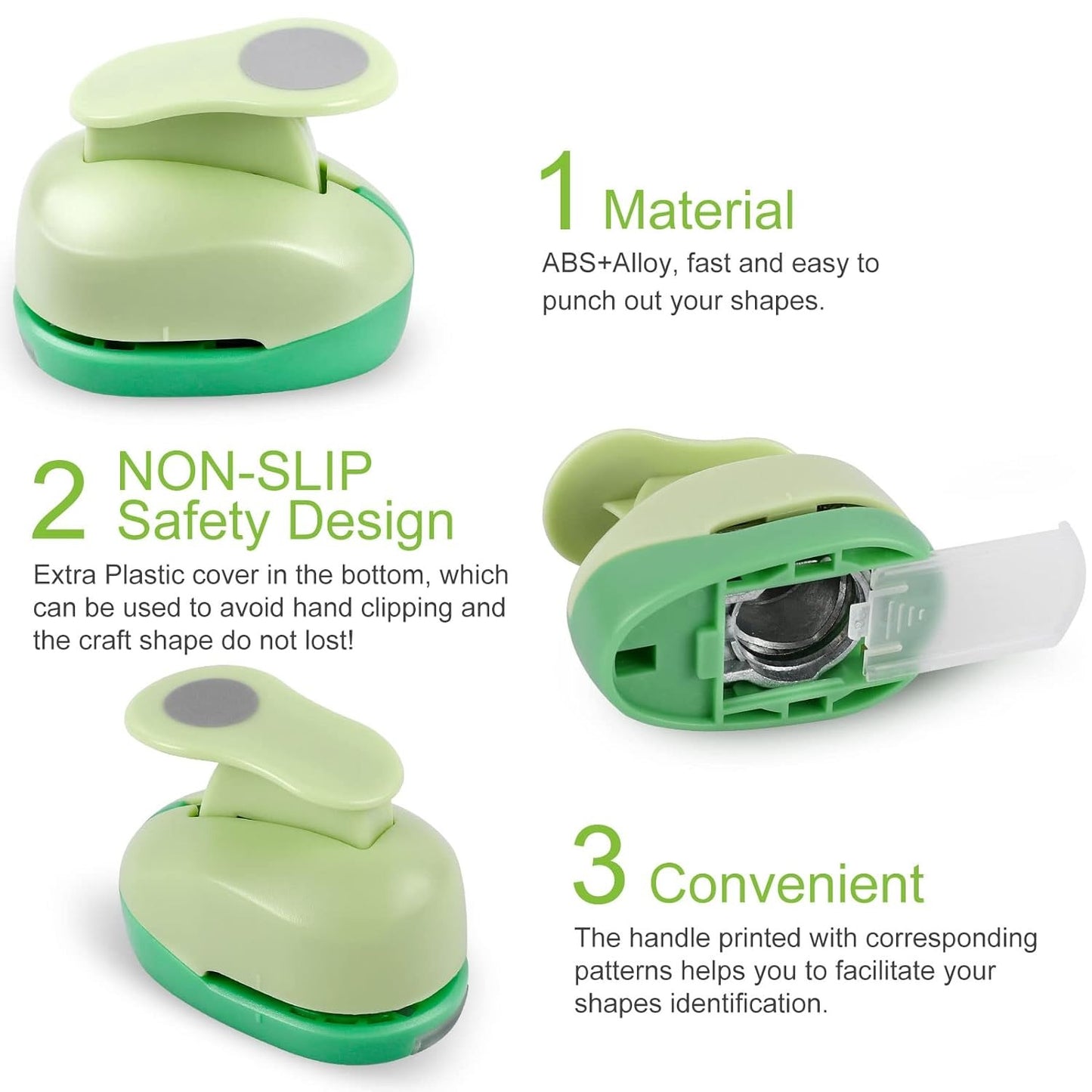 UCEC Circle Punch, 2+1.5+1Inch Circle Paper Punch, 3 Pcs Paper Punches for Crafting, Circle Hole Punch, Circle Cutter for Scrapbook, Cards,