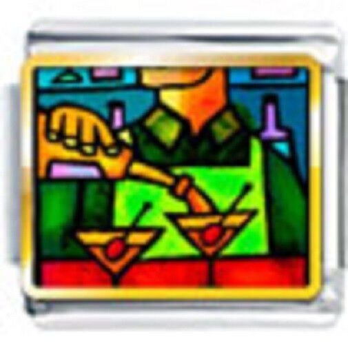 Bracelet Italian charm Pouring Wine Photo