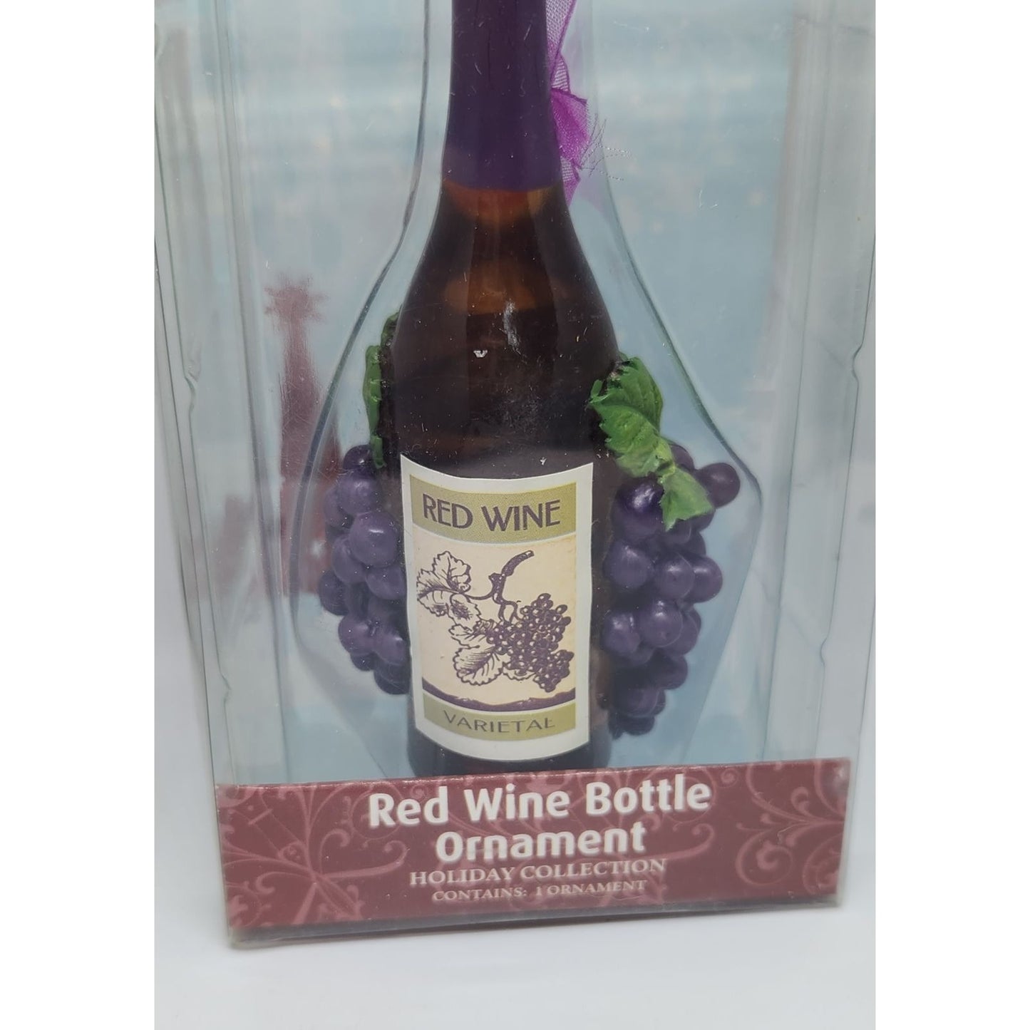 Ornament Christmas Red Wine Bottle 4 1/2" Tall Epic Hanging