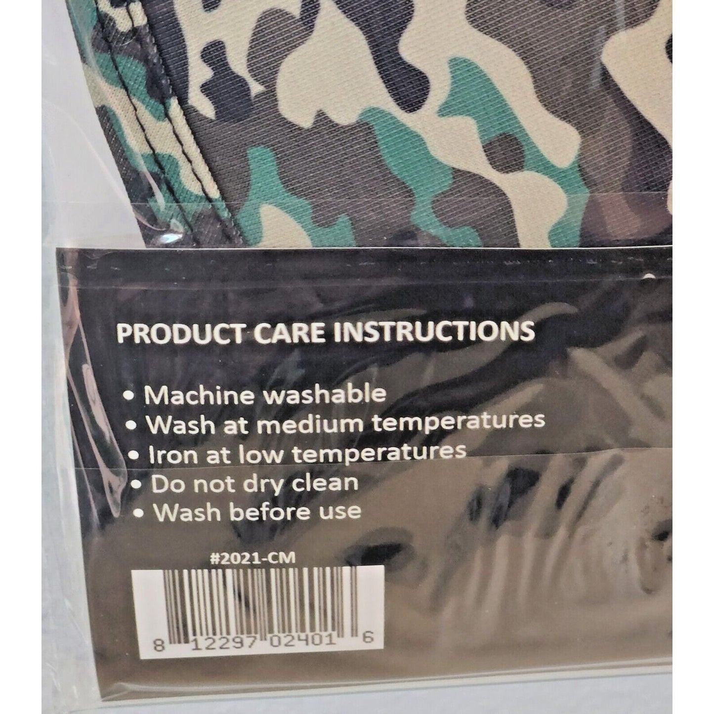 Primeware Mask Camo Design Adult 2 pack 2 layers 100 % Polyester Washable