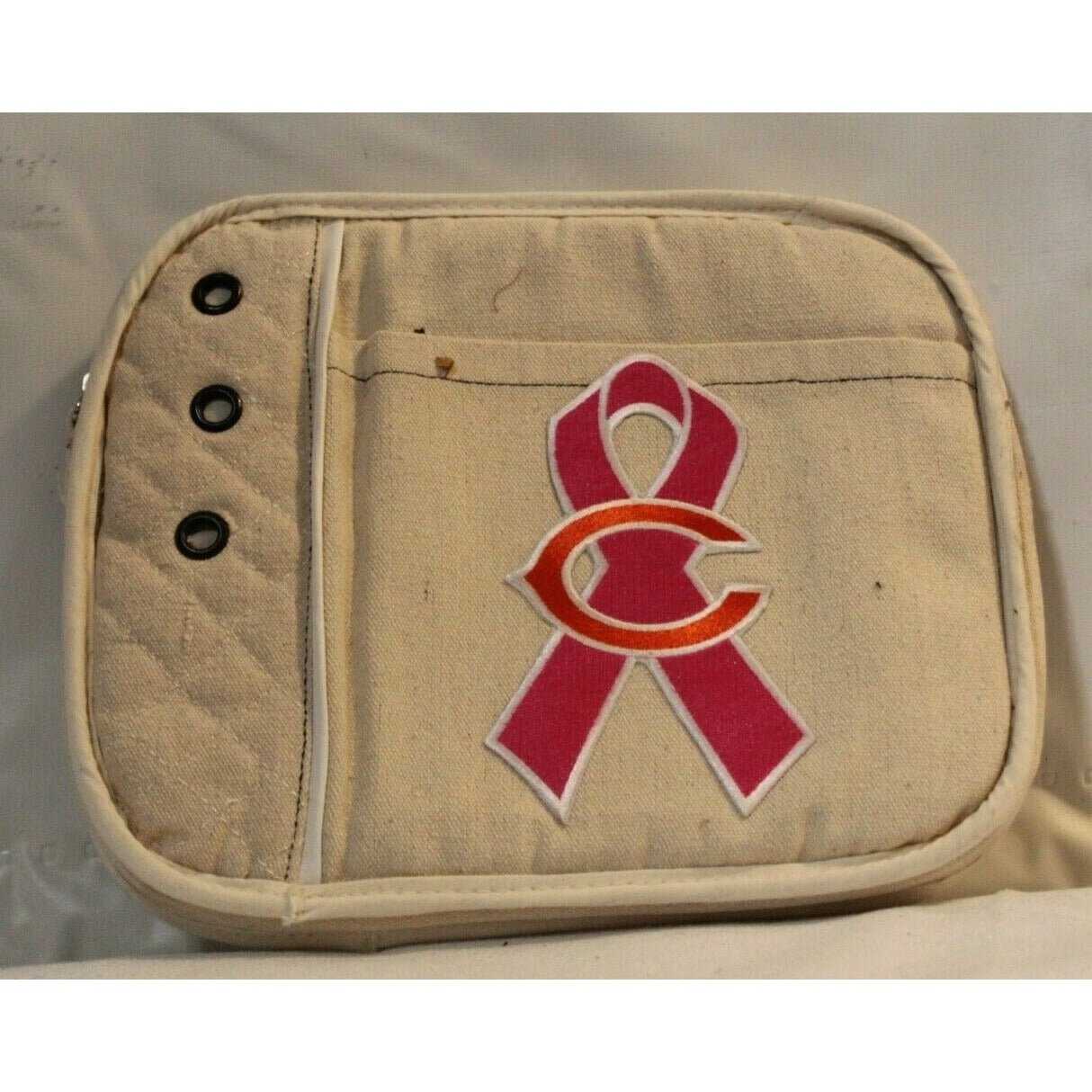 NFL Padded Tablet Case Chicago Bears Pink Ribbon Pro-FAN-ity Canvas Front Pocket