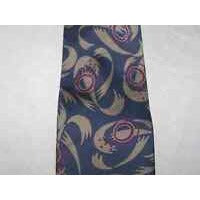 Tie Brown Blue Red Abstract Lilly Dache` Made in USA Silk 57 " L 3 1/2 " W