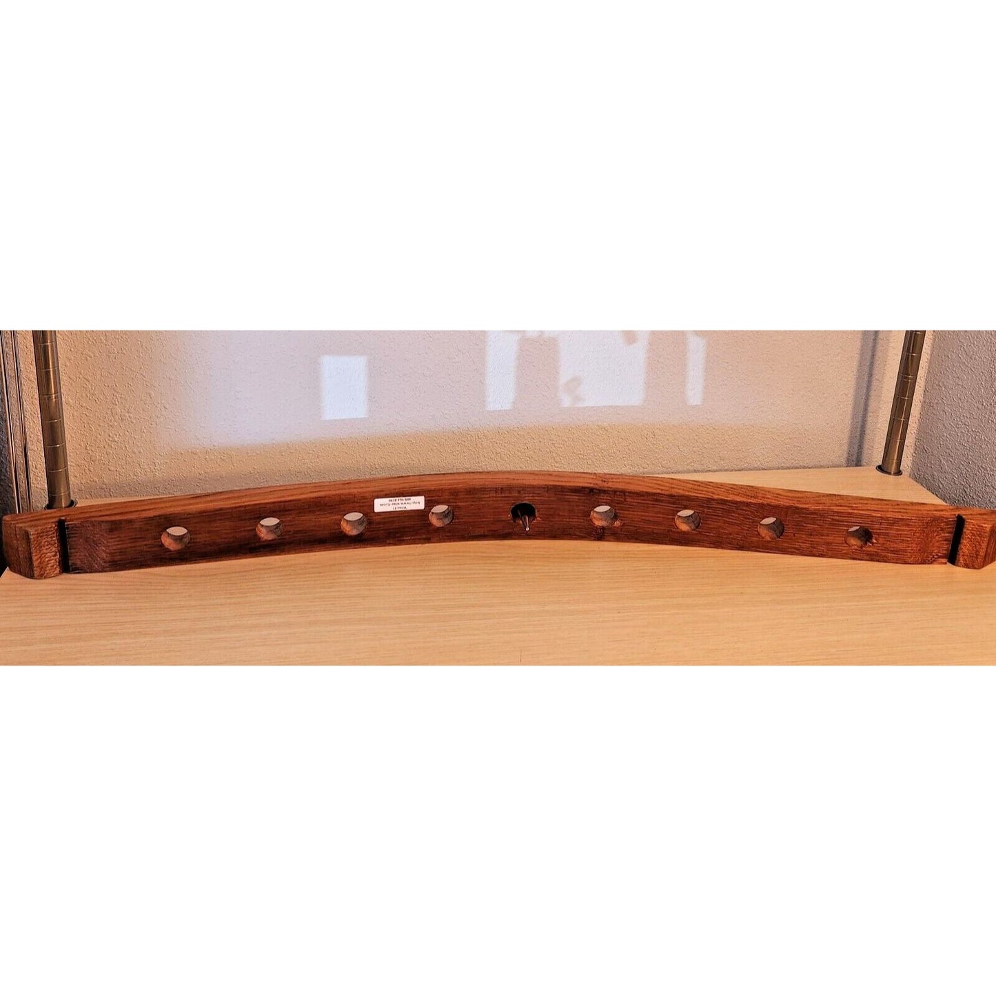 Wine Barrel Bottle Stopper Holder 9 Holes Display Heart 34 " x 2 1/2" x 3 "