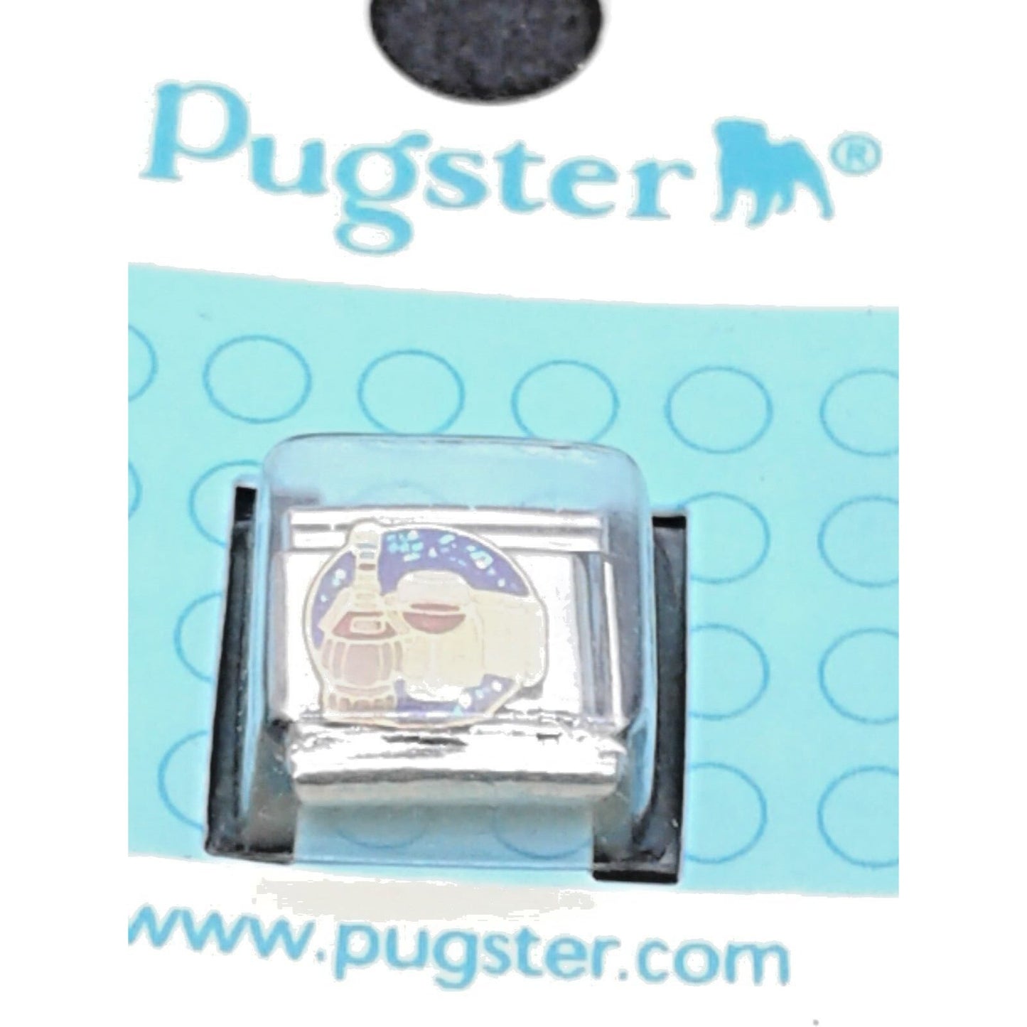 Pugster Bracelet Italian Charm Chianti Glass of Wine & Cheese