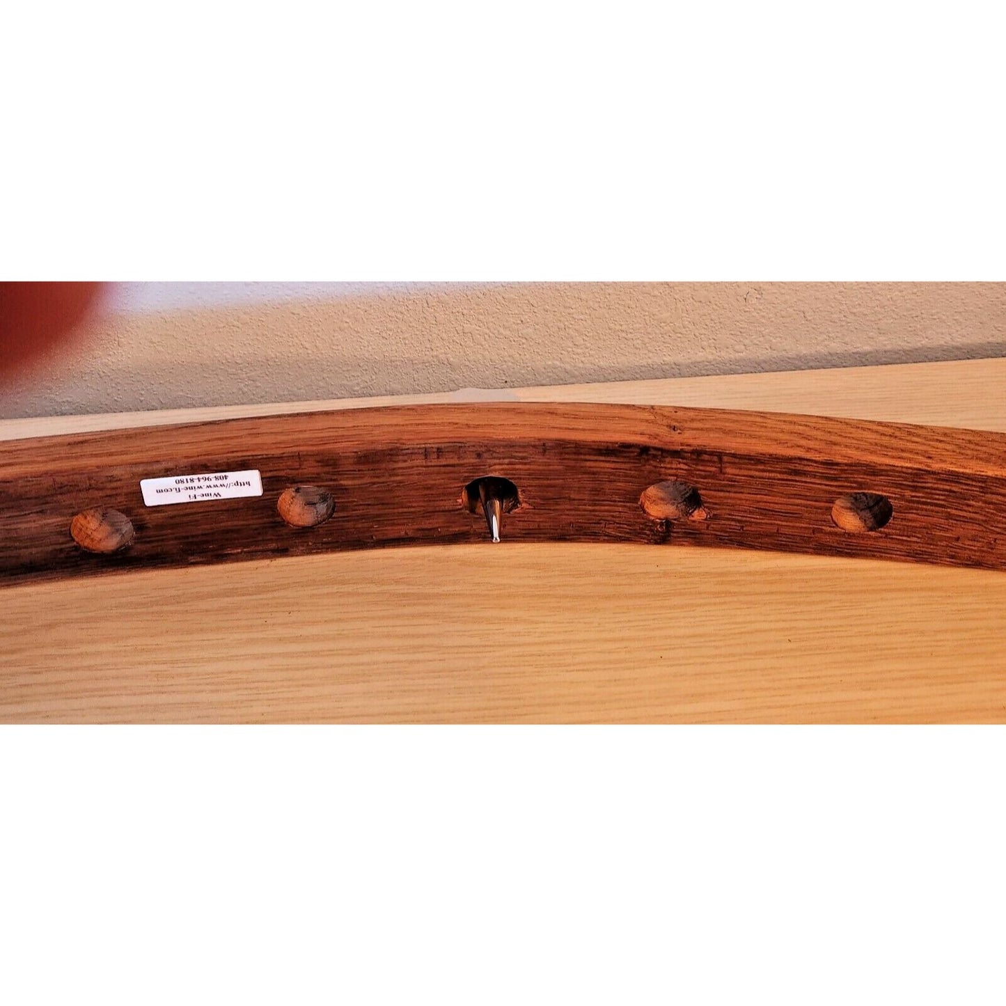 Wine Barrel Bottle Stopper Holder 9 Holes Display Heart 34 " x 2 1/2" x 3 "