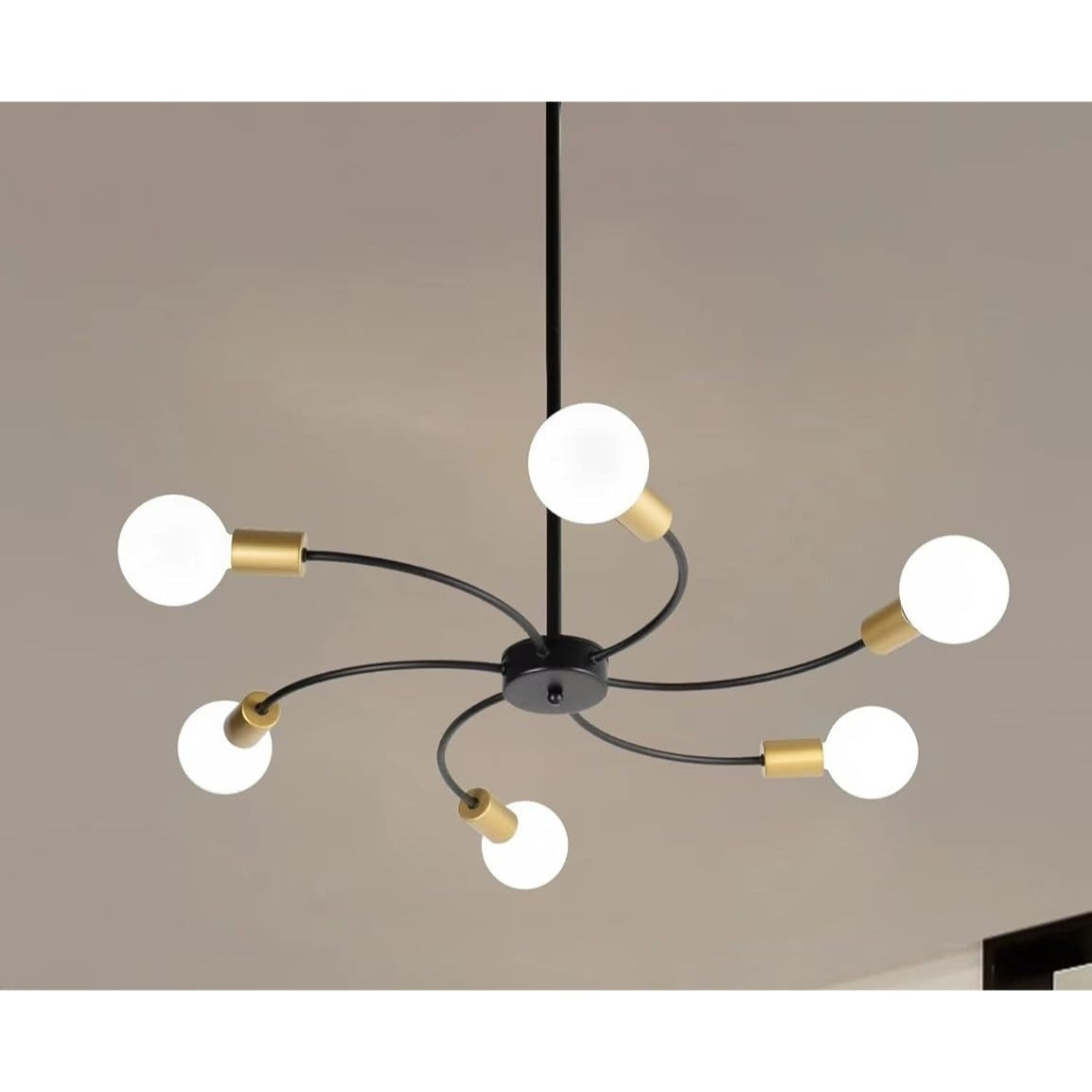 YORN KUNG Chandeliers,Sputnik Light Fixture,Bedroom Lights for Ceiling,6-Light,Suitable for Living Room, Bedroom, Dining Room, Corridor, Of
