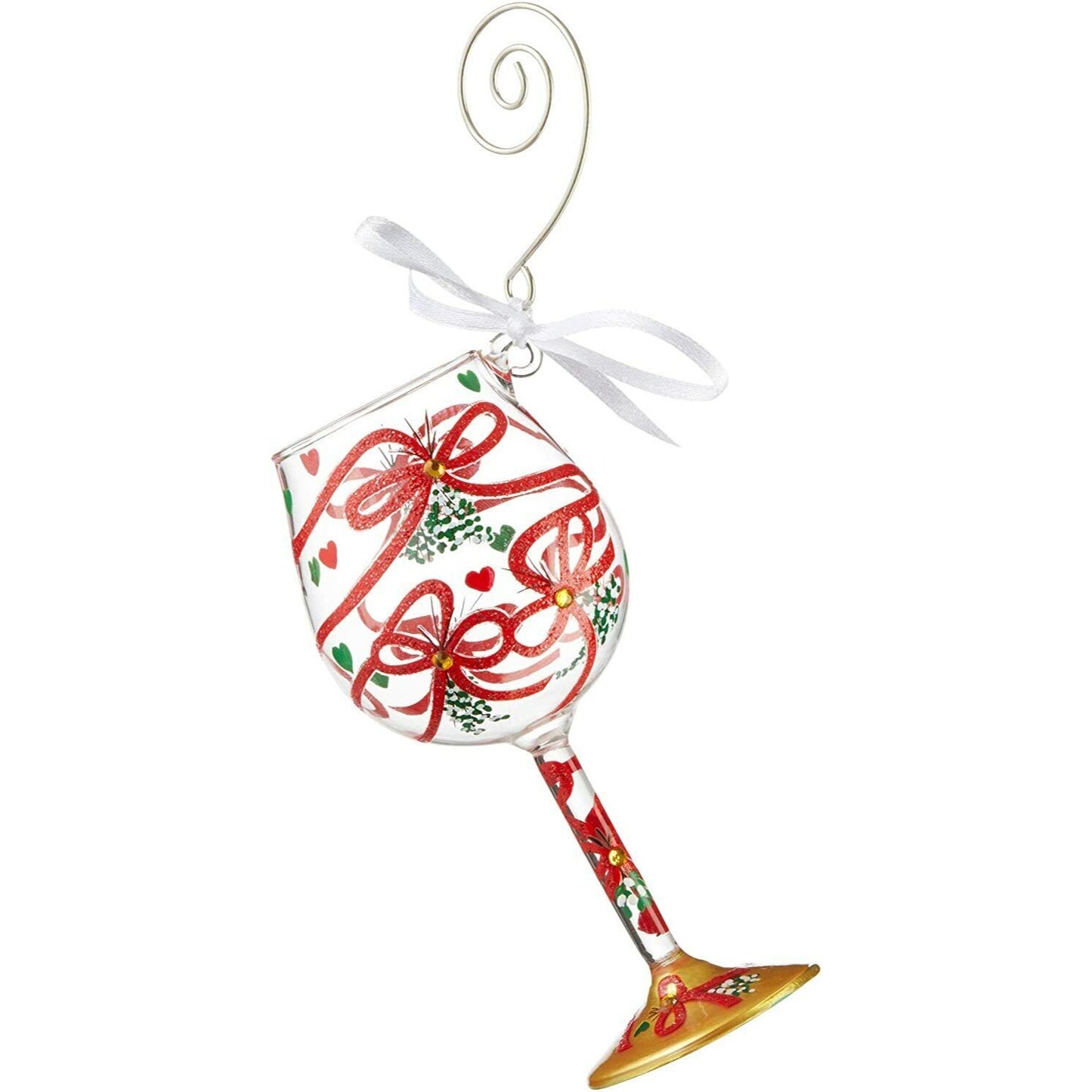 Ornament Designs by Lolita Meet Me Under The Mistletoe Miniature Wine Glass Box
