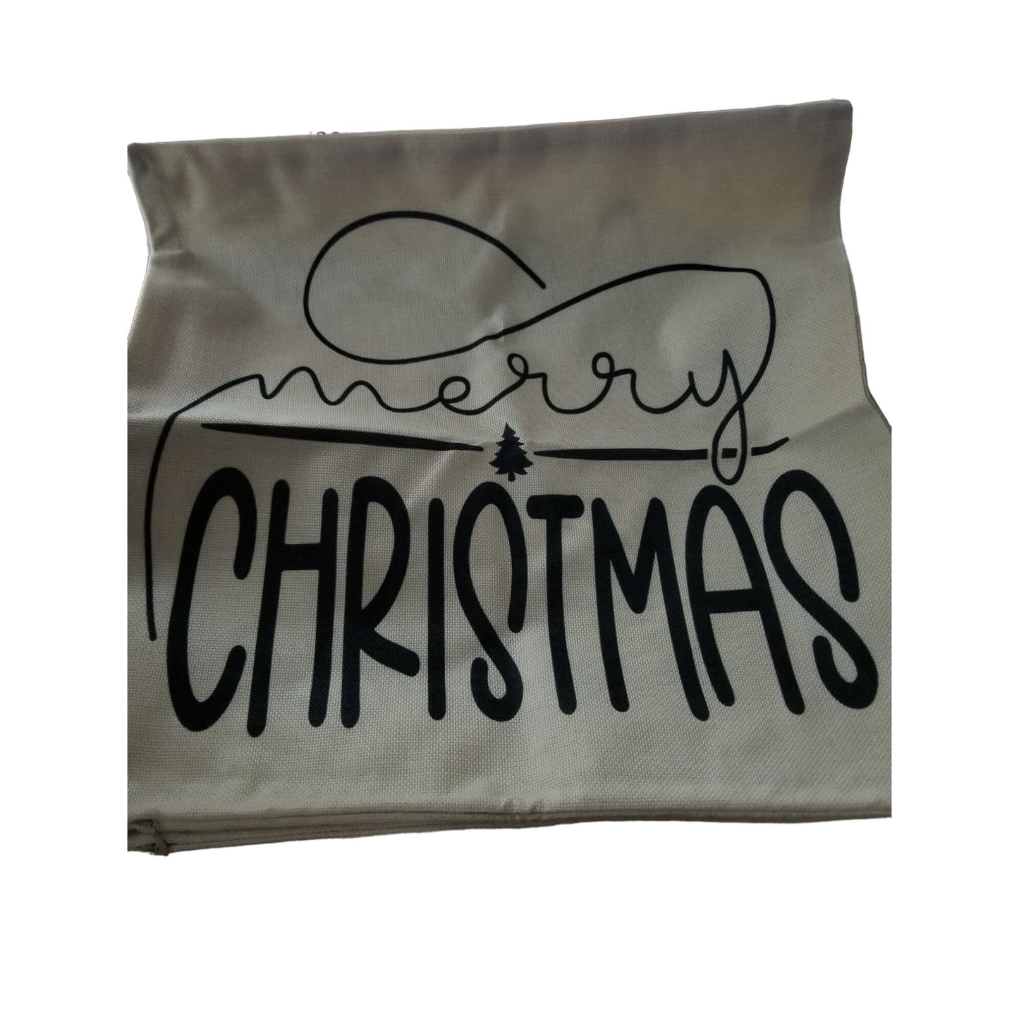 PSDWETS Christmas Holiday Pillow Covers 18" x 18" Zip Side Canvas Decor 4 piece Burlap Cotton