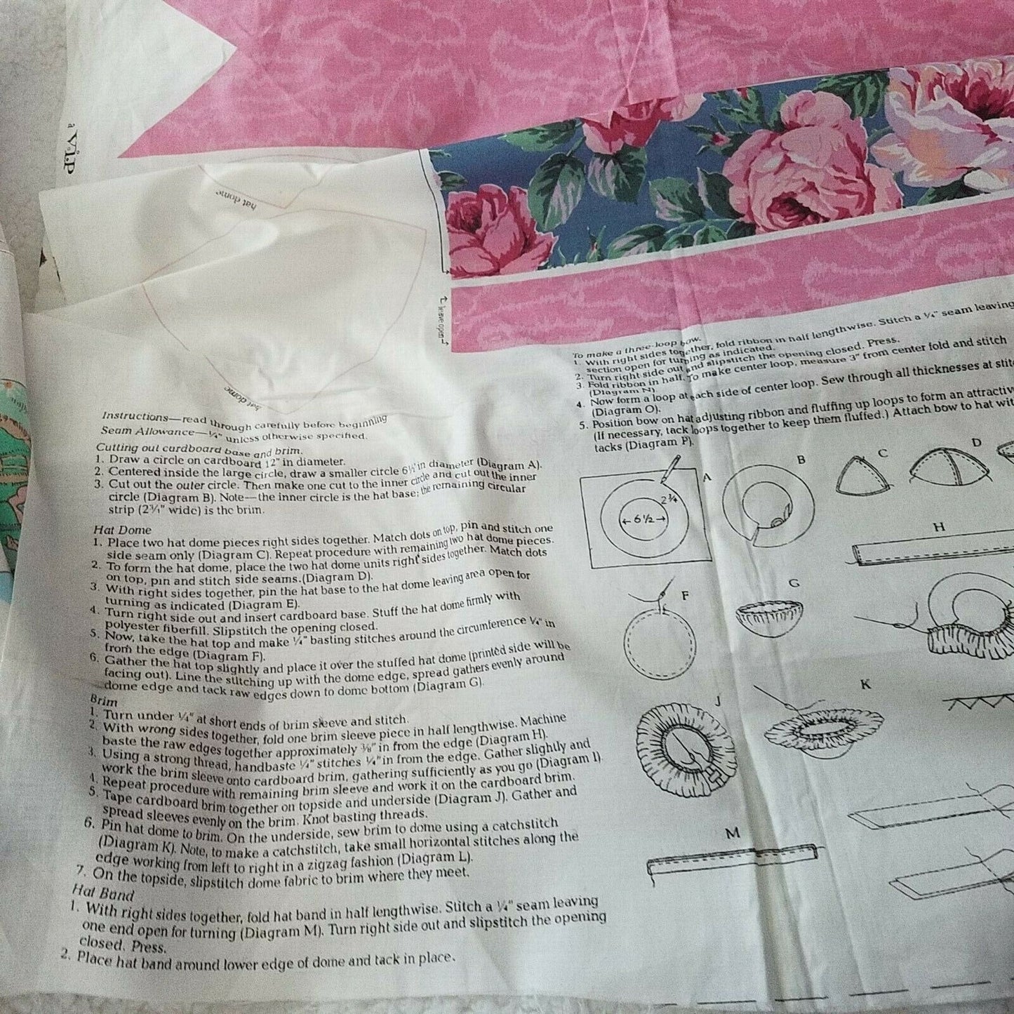 Craft Kit Cranston Print Works Garden Party Hat Decoration Wall Door Floral