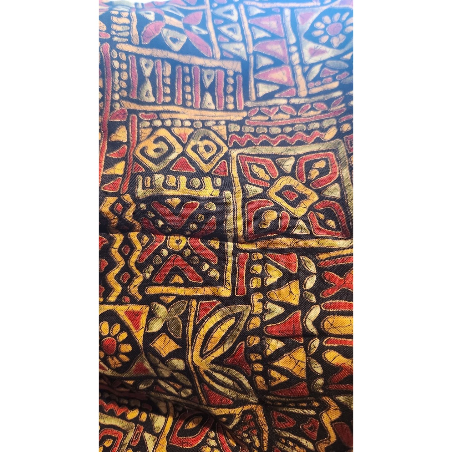 Material Cotton Coral Reef 36 x 45 Screen Print Hoffman International Fabrics Geometric Shapes Green Brown Red