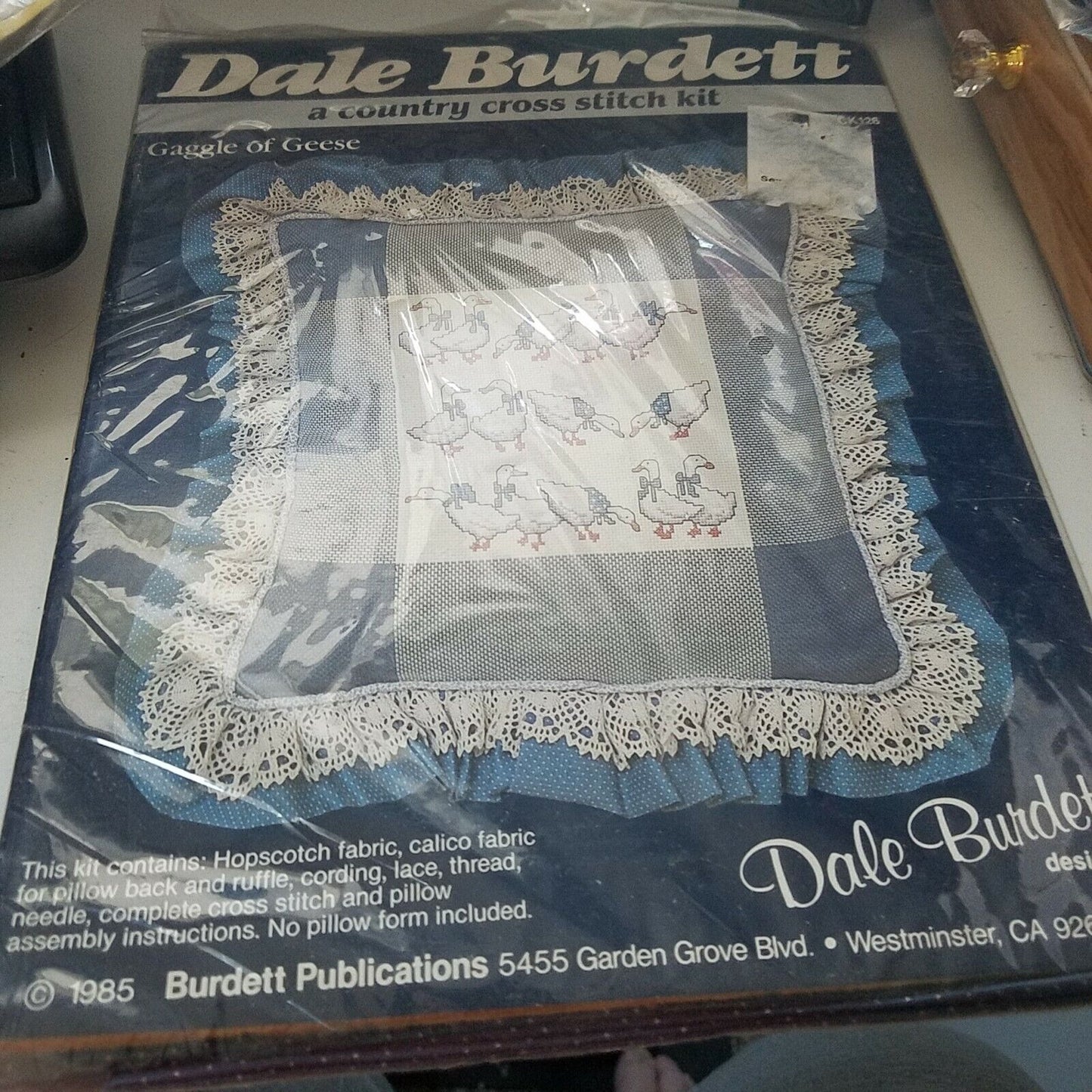 Craft Kit Dale Burdett Gaggle of Geese A Country Cross Stitch Pillow Kit 1985