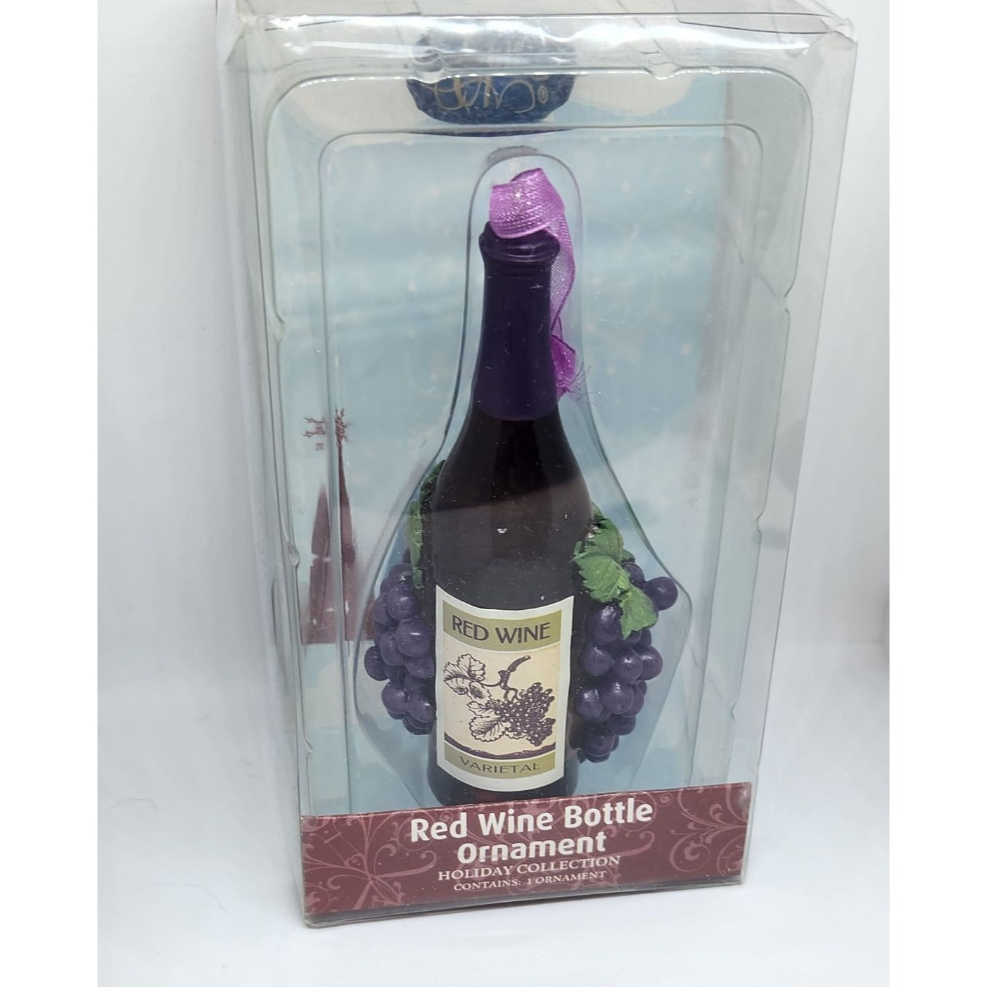 Christmas Ornament Red Wine Bottle  4 1/2" Tall Epic Hanging