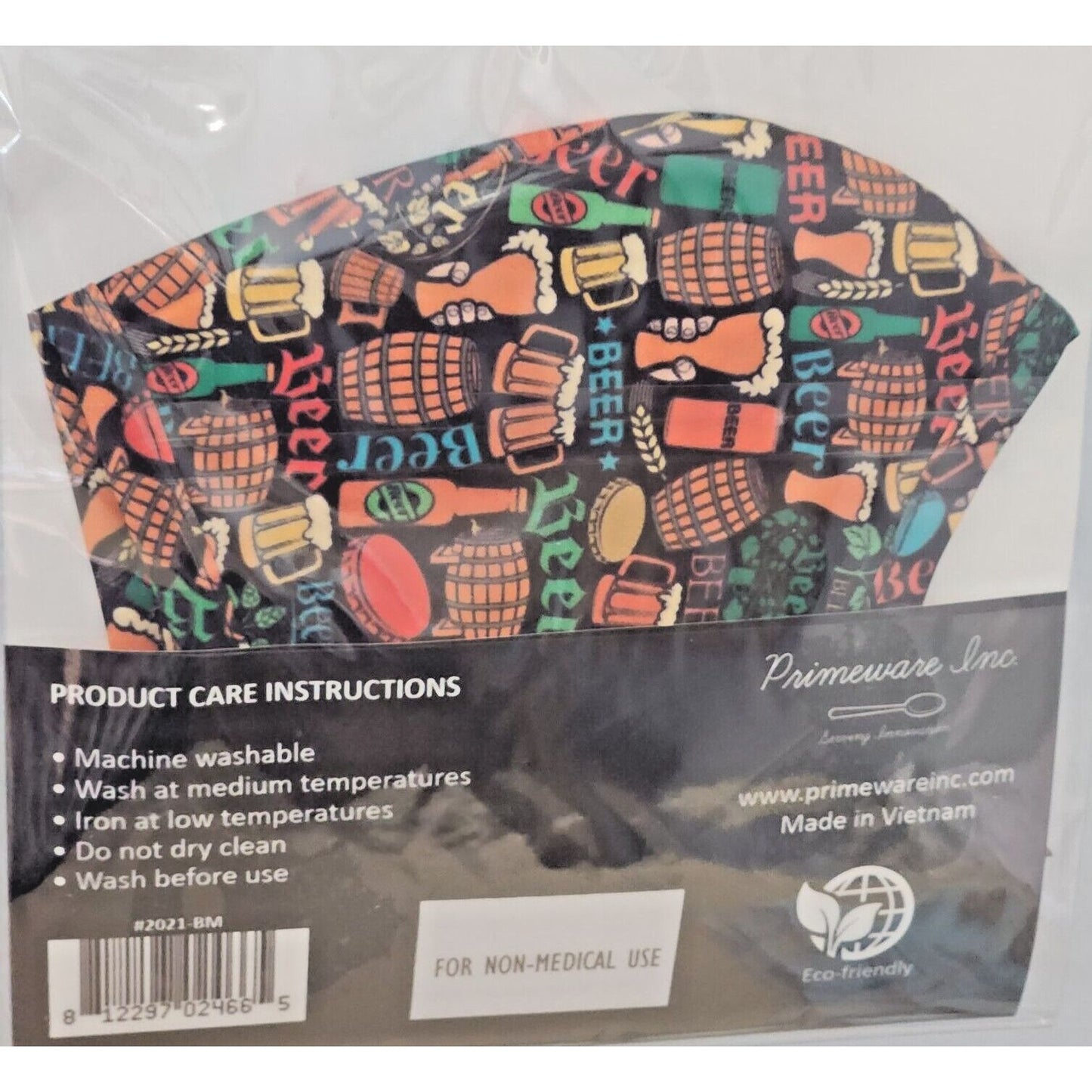 Primeware Mask Beer Design Adult 2 pack 2 layers 100 % Polyester Washable