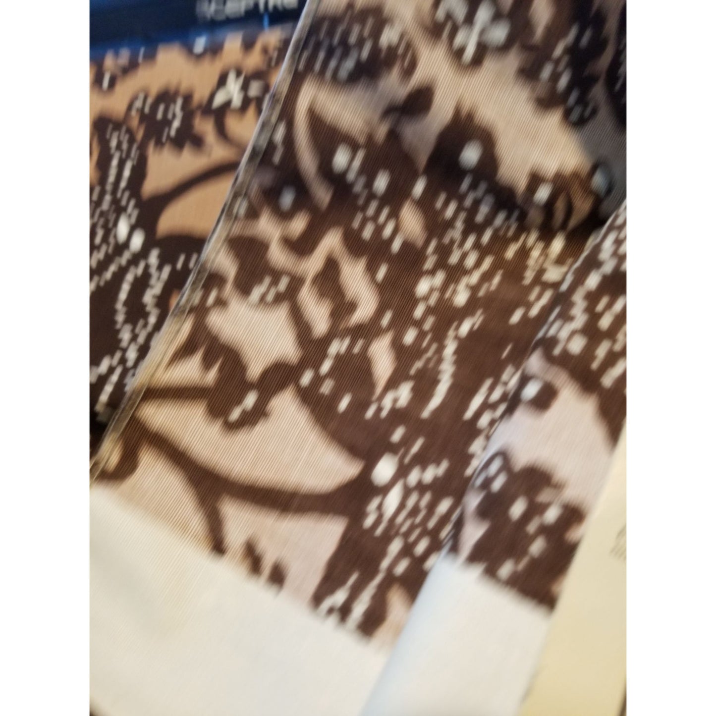 Material Fabric Brown White 100 % Cotton 2 yards 46' x 36" pieces Apr 1976