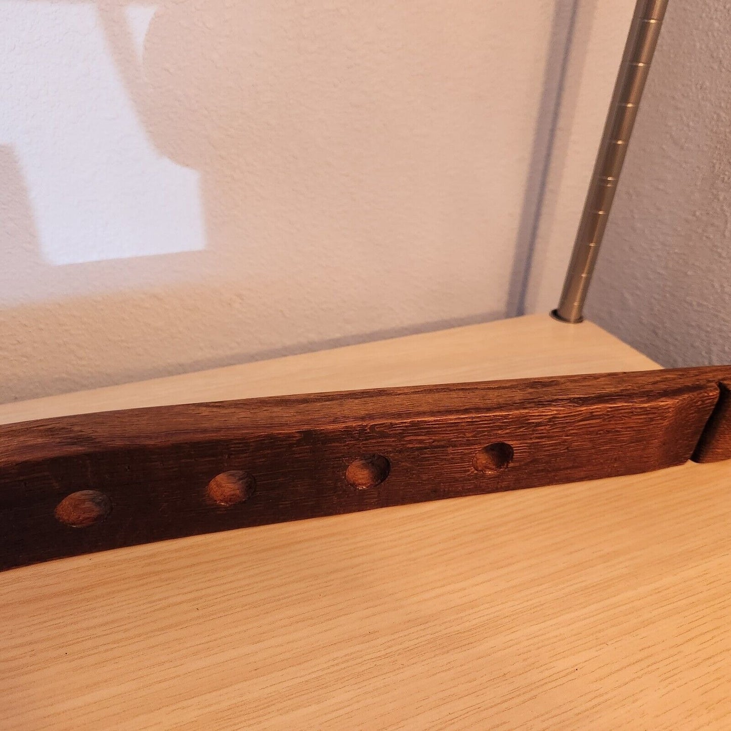 Wine Barrel Bottle Stopper Holder 9 Holes Display Heart 34 " x 2 1/2" x 3 "
