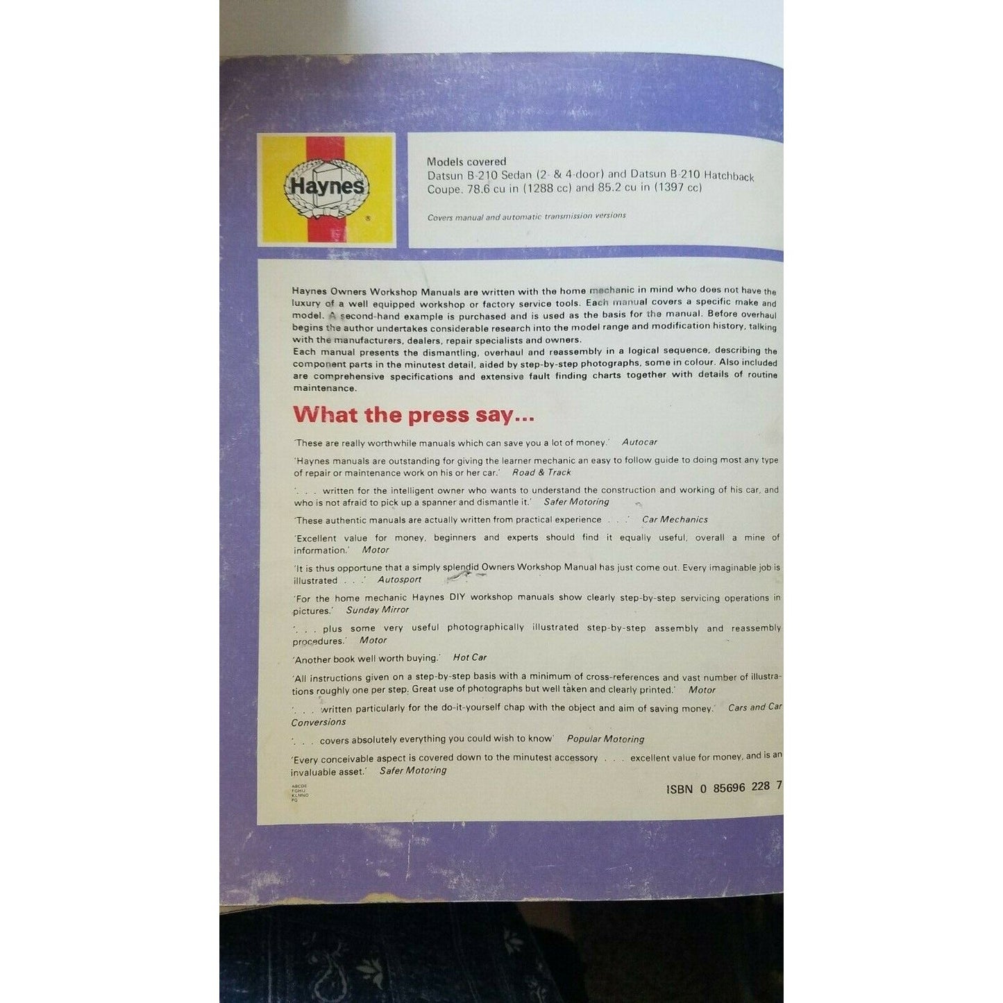 1968 -1973  Haynes Volkswagen  411  412  103 cu 1.7 L Owners Workshop Manual