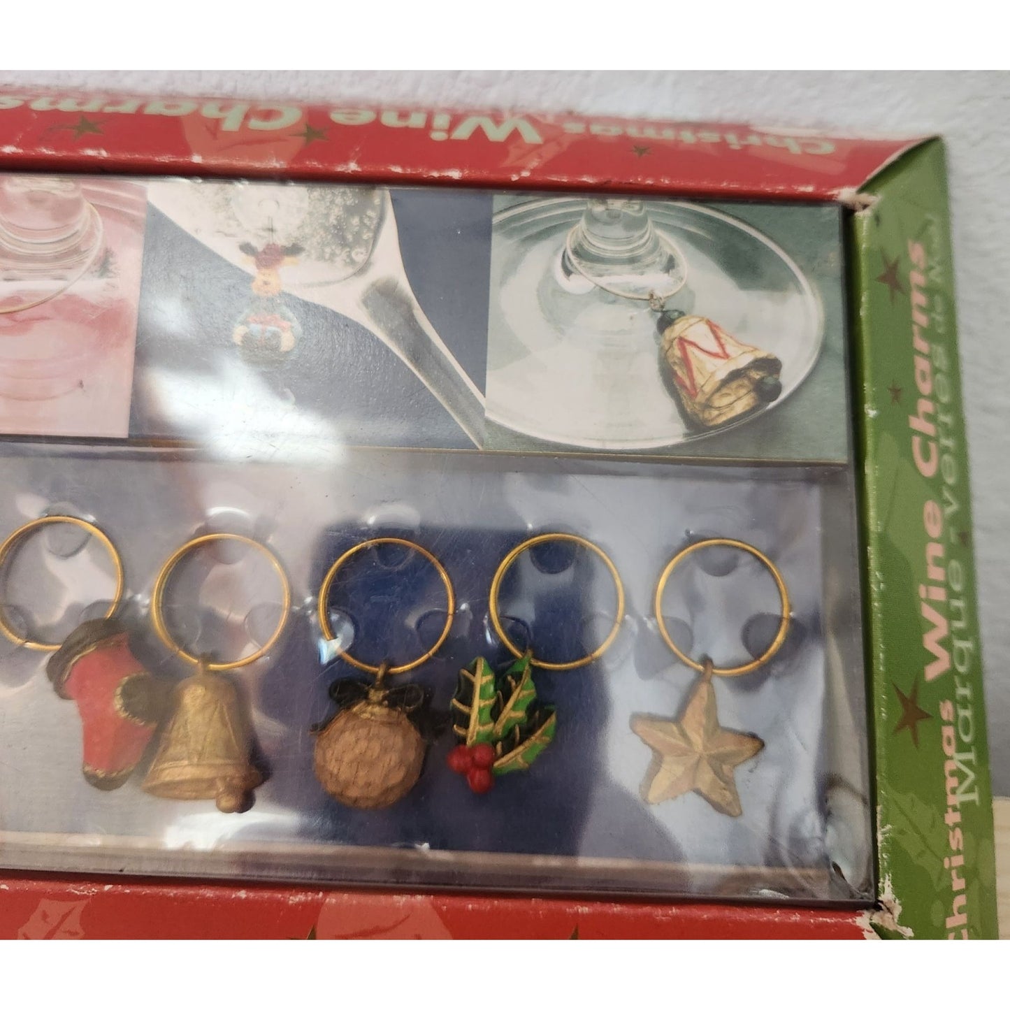 Christmas Ornament Wine Charms Marque-Verres de Noel Set of 6