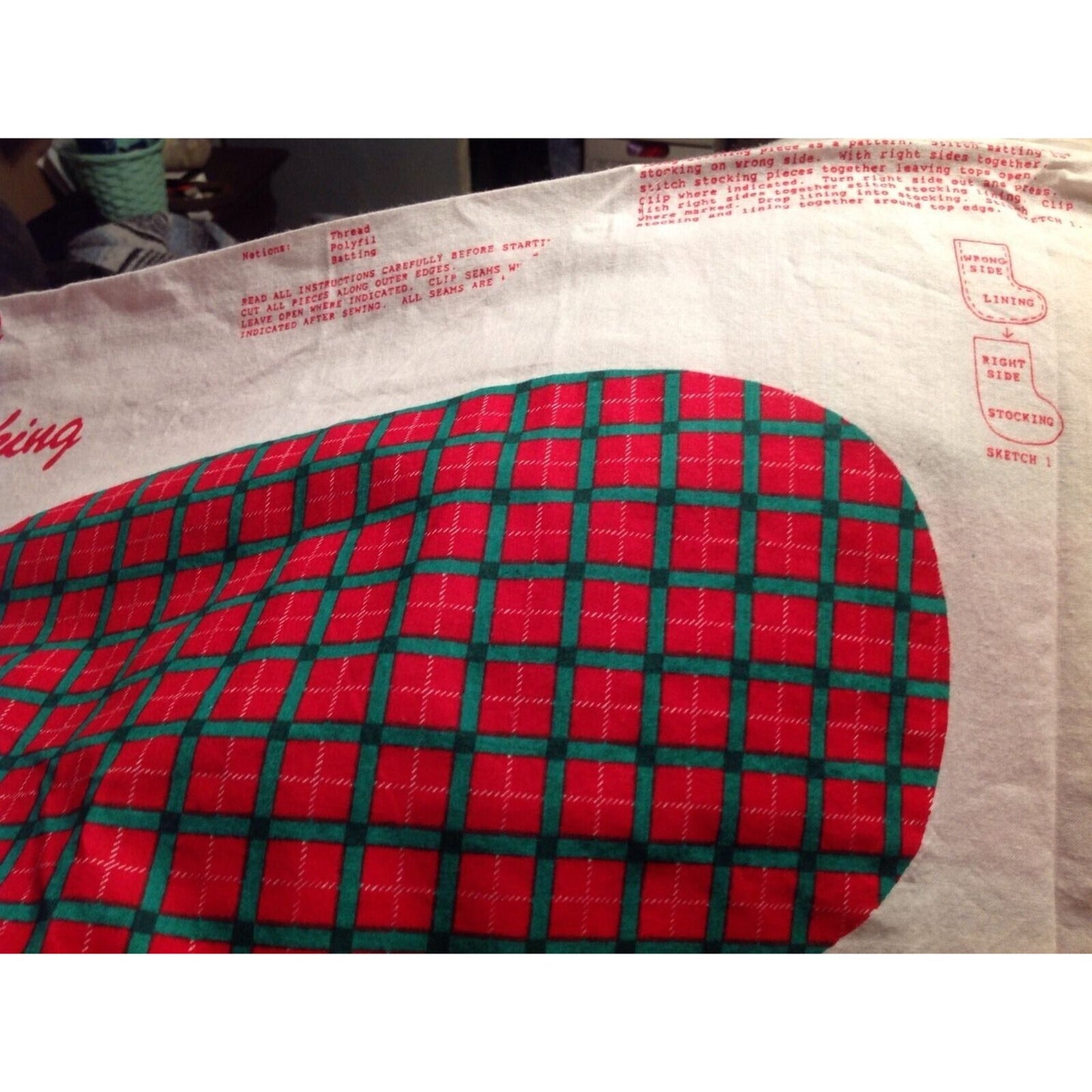 Material Fabric Christmas Stocking Bear Santa Pattern Instructions