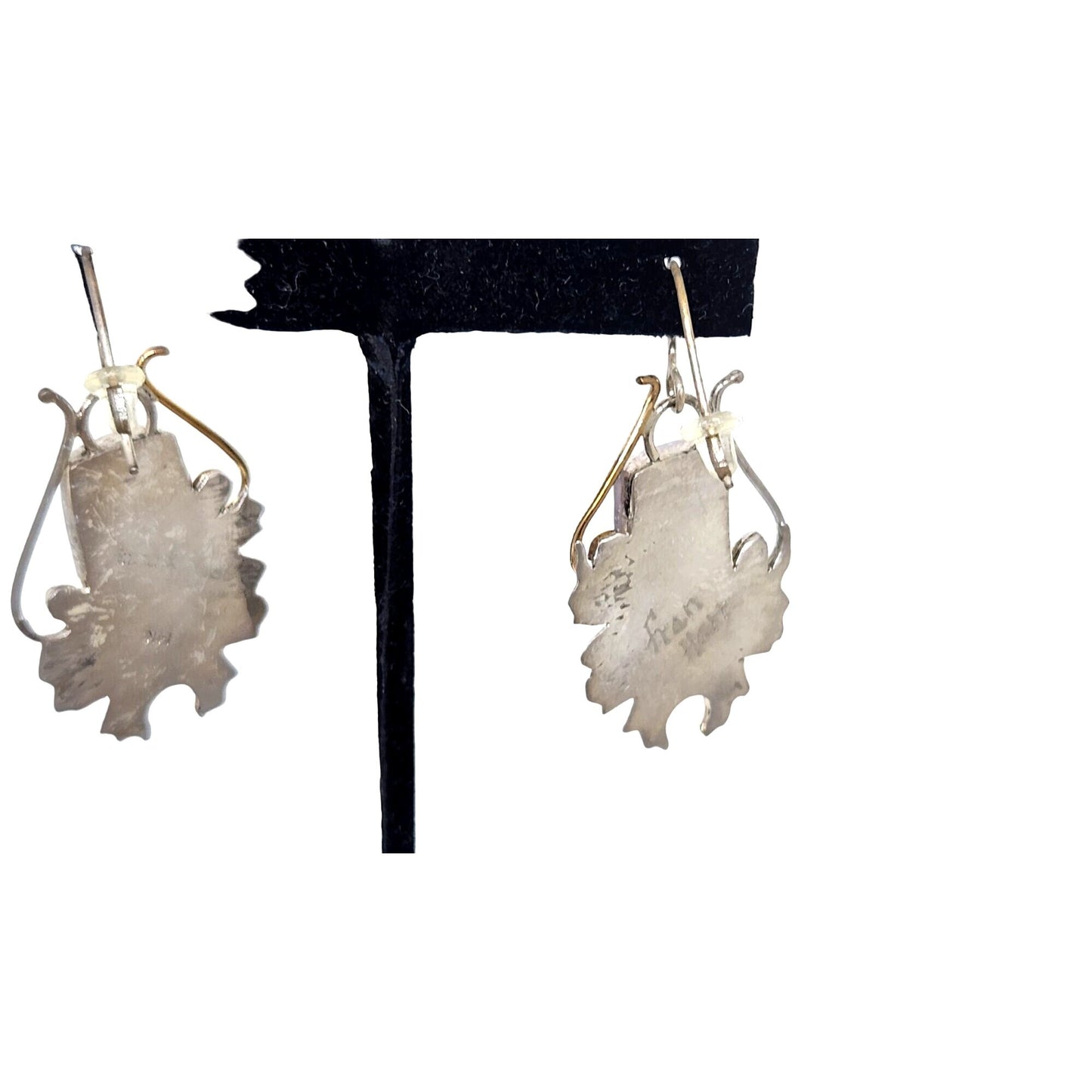 Earrings Bumble Bee Jasper 925 Silver 14K Gold 25mm x 10mm Silver Frame 40mm x 25mm Filigree Accents Top Hoop 20mm x 25