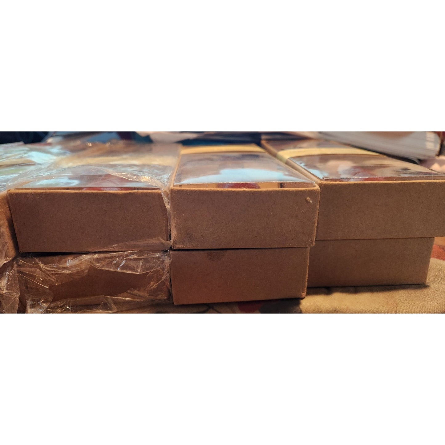 Cheese Spreader set of 12 Stainless 6" Long 2 1/2" Blade Red Brown Handle 3 1/2"