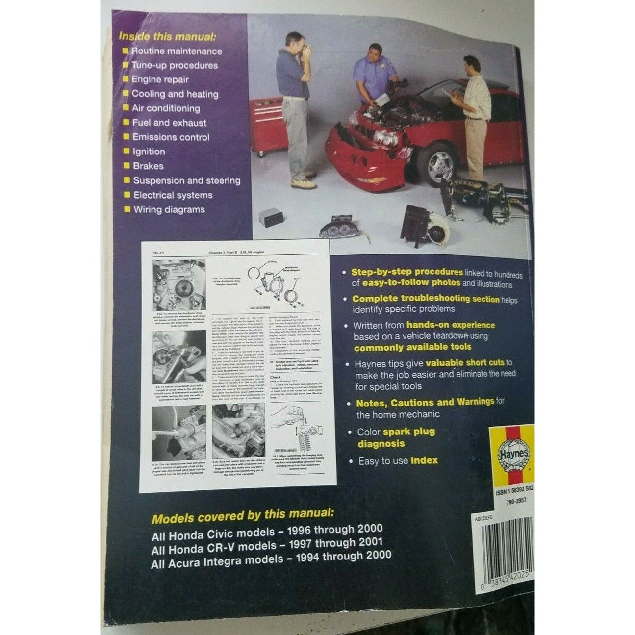 1996 - 2000  Haynes Honda Civic CR-V 1997 - 2001  Acura Integra 1994 - 2000